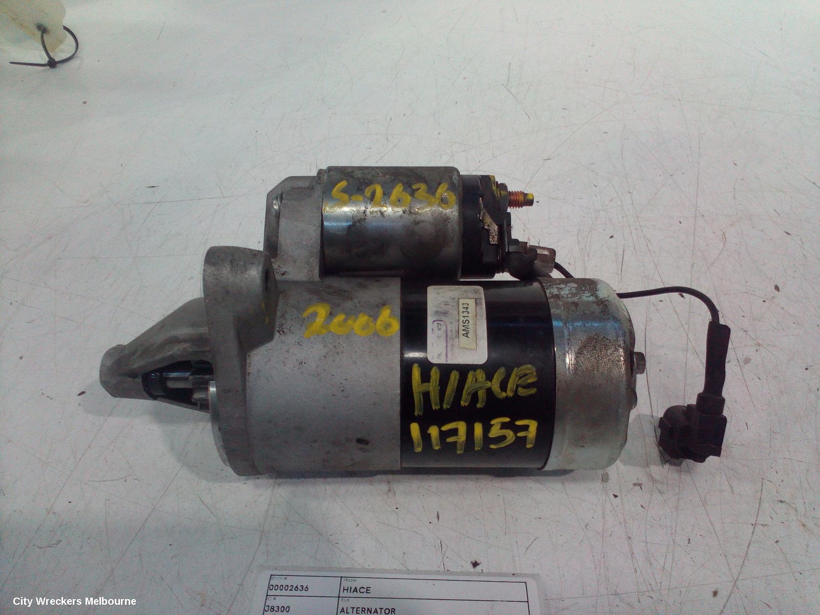 TOYOTA HIACE ALTERNATOR, PETROL, 2.7, 2TR-FE, MANUAL T/M, TRH, 03/2005 - 02/2015 - Image 1