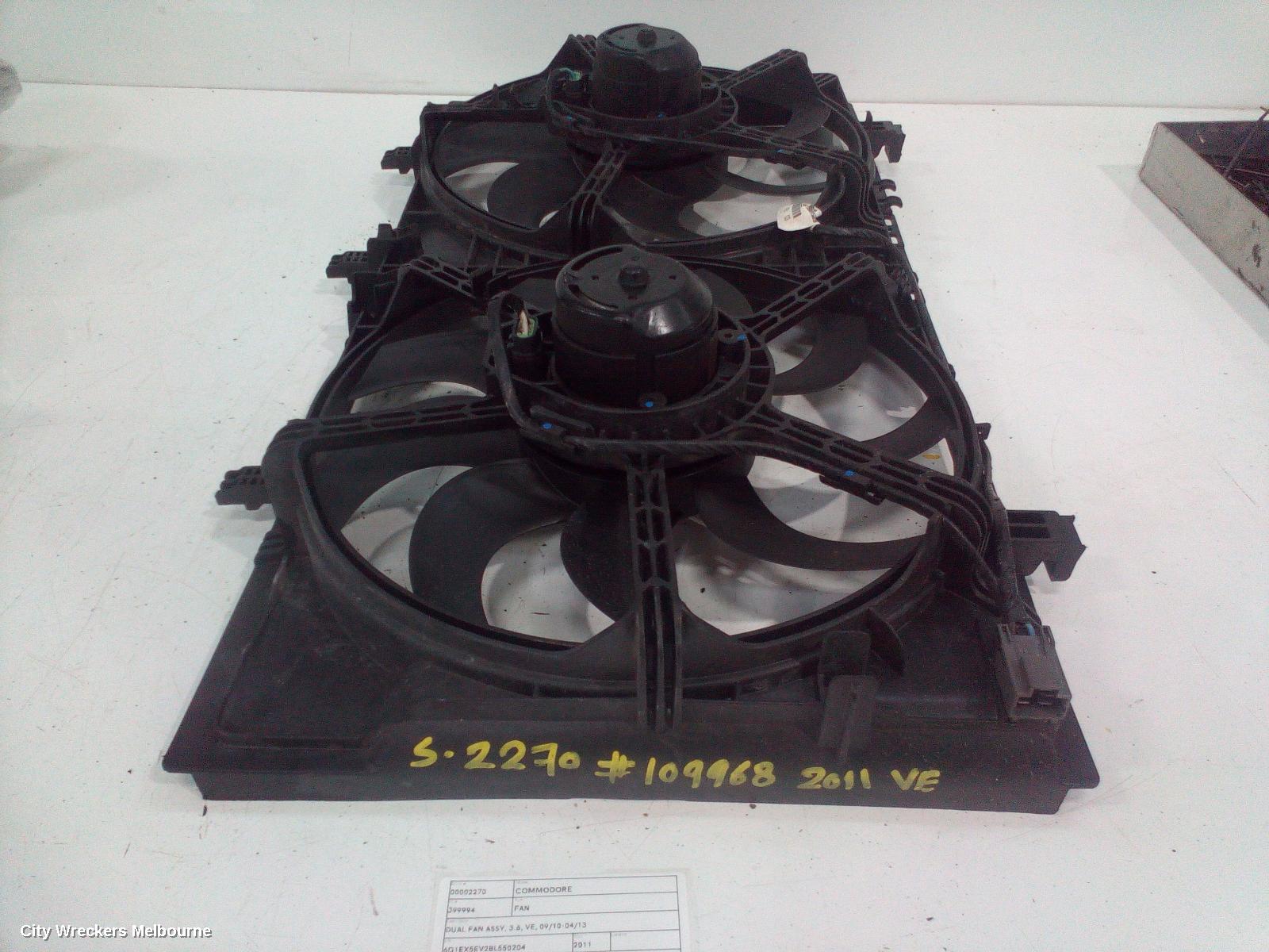 HOLDEN COMMODORE FAN, DUAL FAN ASSY, 3.6, VE, 09/2010 - 04/2013 - Image 1