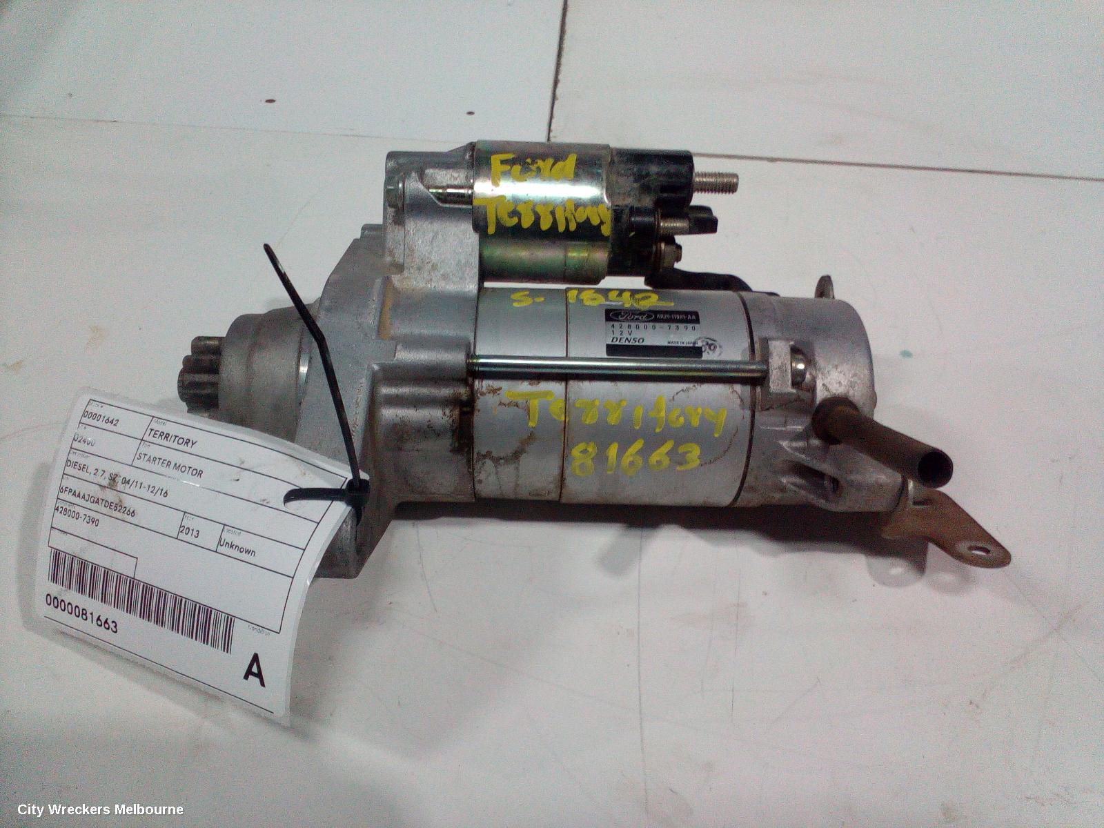 FORD TERRITORY STARTER, DIESEL, 2.7, SZ, 04/2011 - 12/2016 - Image 3
