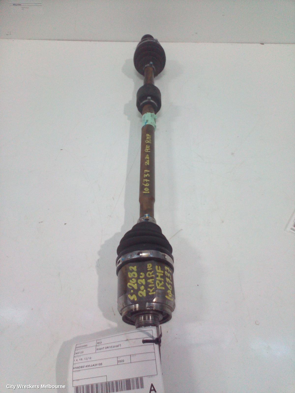 KIA RIO RIGHT DRIVESHAFT, 1.4, YB, 12/2016 ONWARDS - Image 1