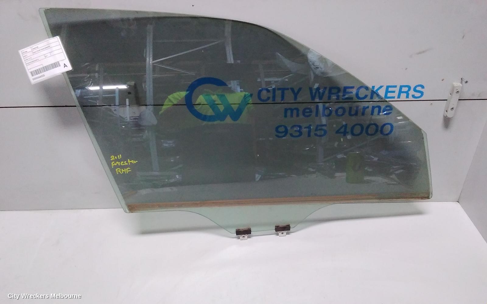 SUBARU FORESTER RIGHT FRONT DOOR WINDOW, 02/2008 - 12/2012 - Image 1