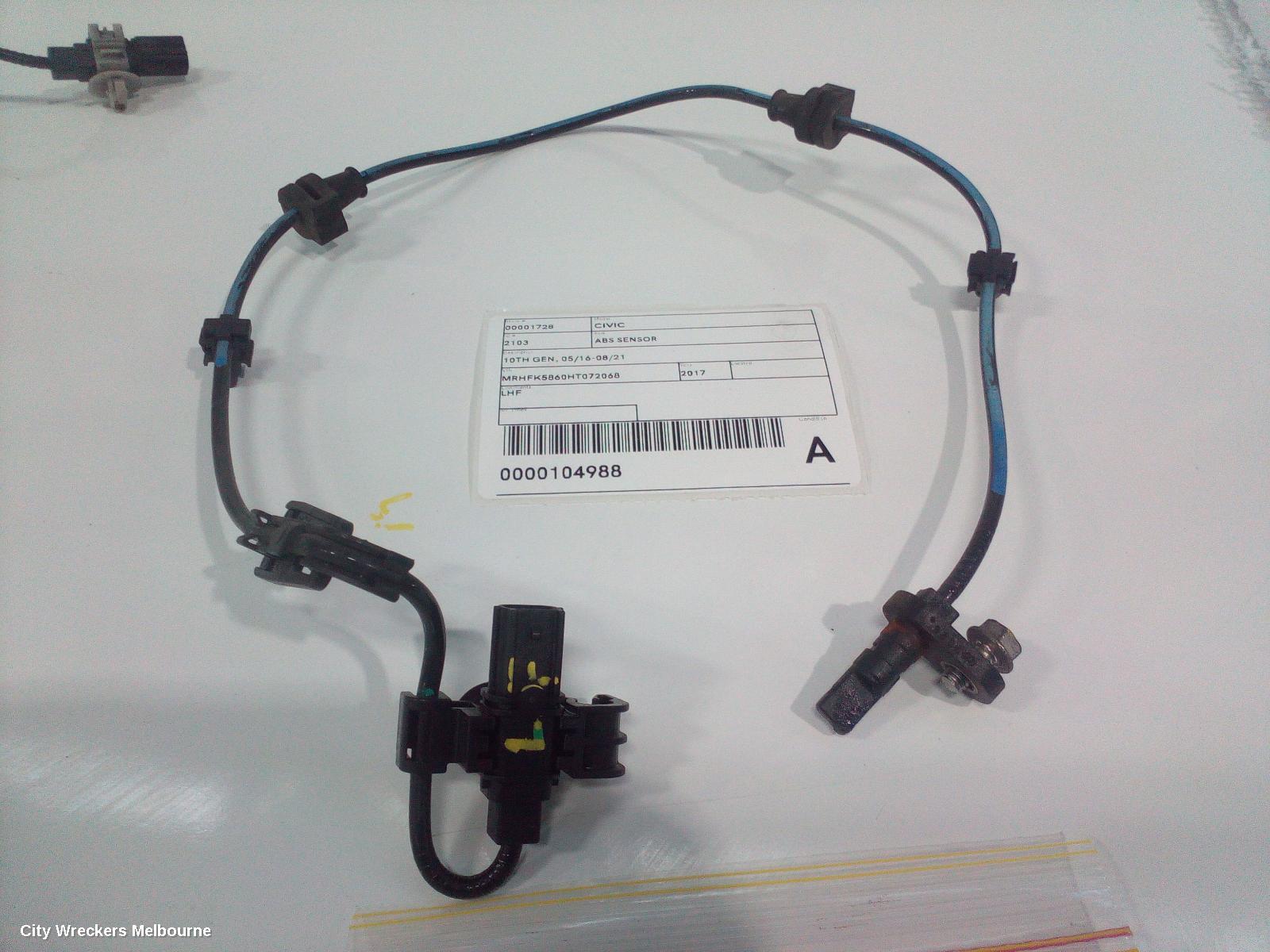 HONDA CIVIC ABS SENSOR, 10TH GEN, LH FRONT, 05/2016 - 08/2021 - Image 1