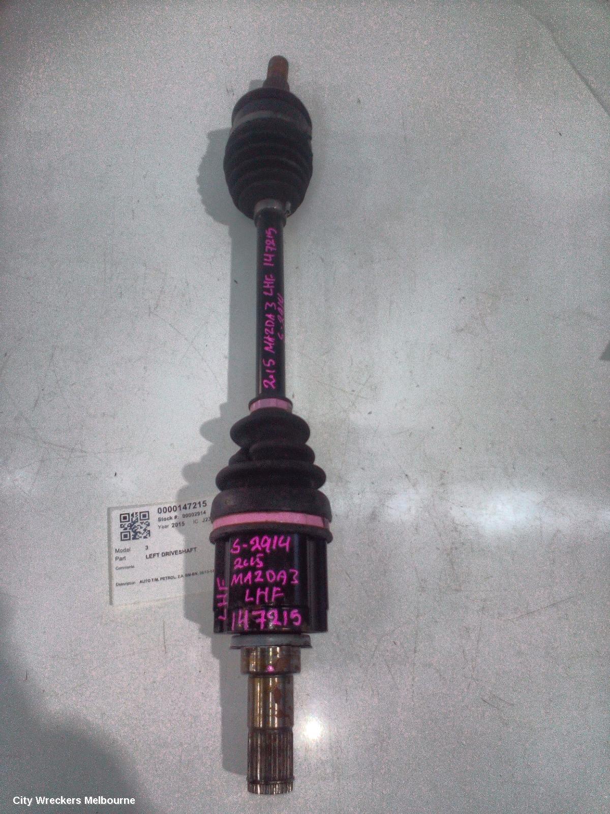 MAZDA 3 LEFT DRIVESHAFT, AUTO T/M, PETROL, 2.0, BM-BN, 06/2013 - 02/2019 - Image 2