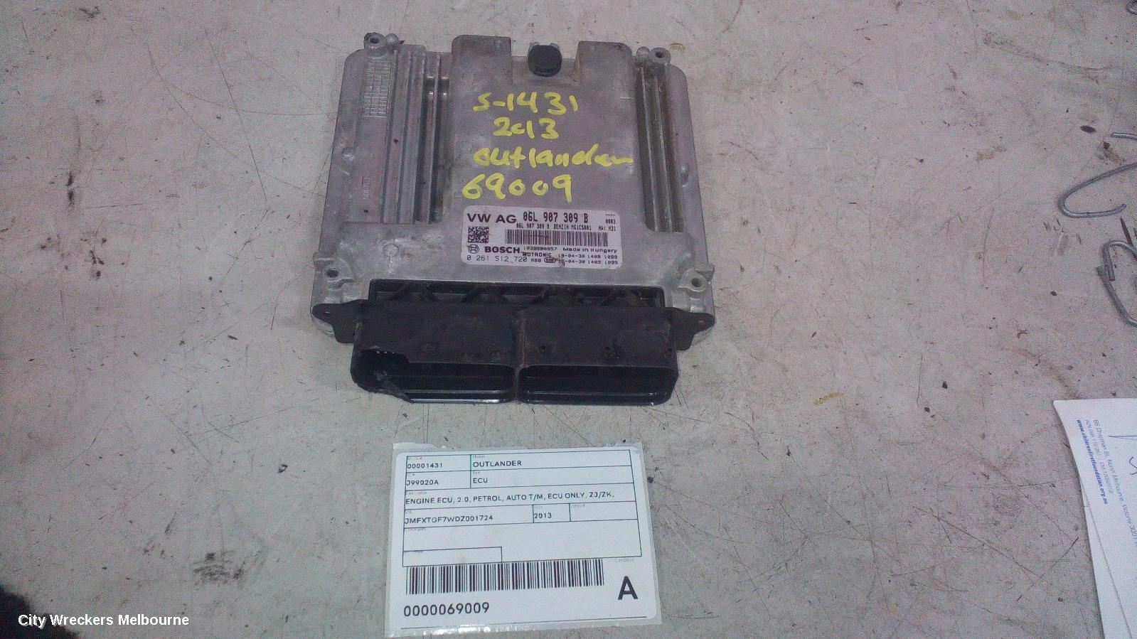 MITSUBISHI OUTLANDER ECU, ENGINE ECU, 2.0, PETROL, AUTO T/M, ECU ONLY, ZJ/ZK, 10/2012 ONWARDS - Image 2