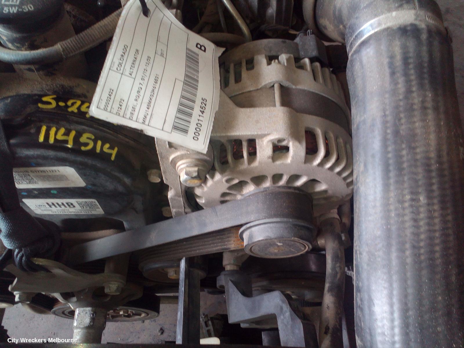 HOLDEN COLORADO ALTERNATOR, DIESEL, RG/RG 7, 01/2012 - 12/2020 - Image 1