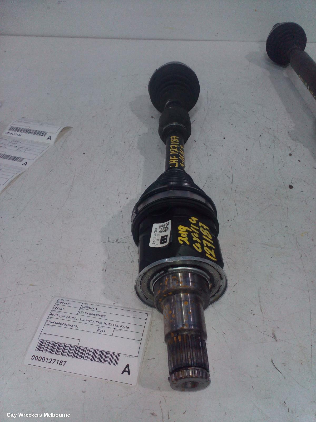 TOYOTA COROLLA LEFT DRIVESHAFT, AUTO T/M, PETROL, 2.0, M20A-FKS, MZEA12R, 07/2018 ONWARDS - Image 2