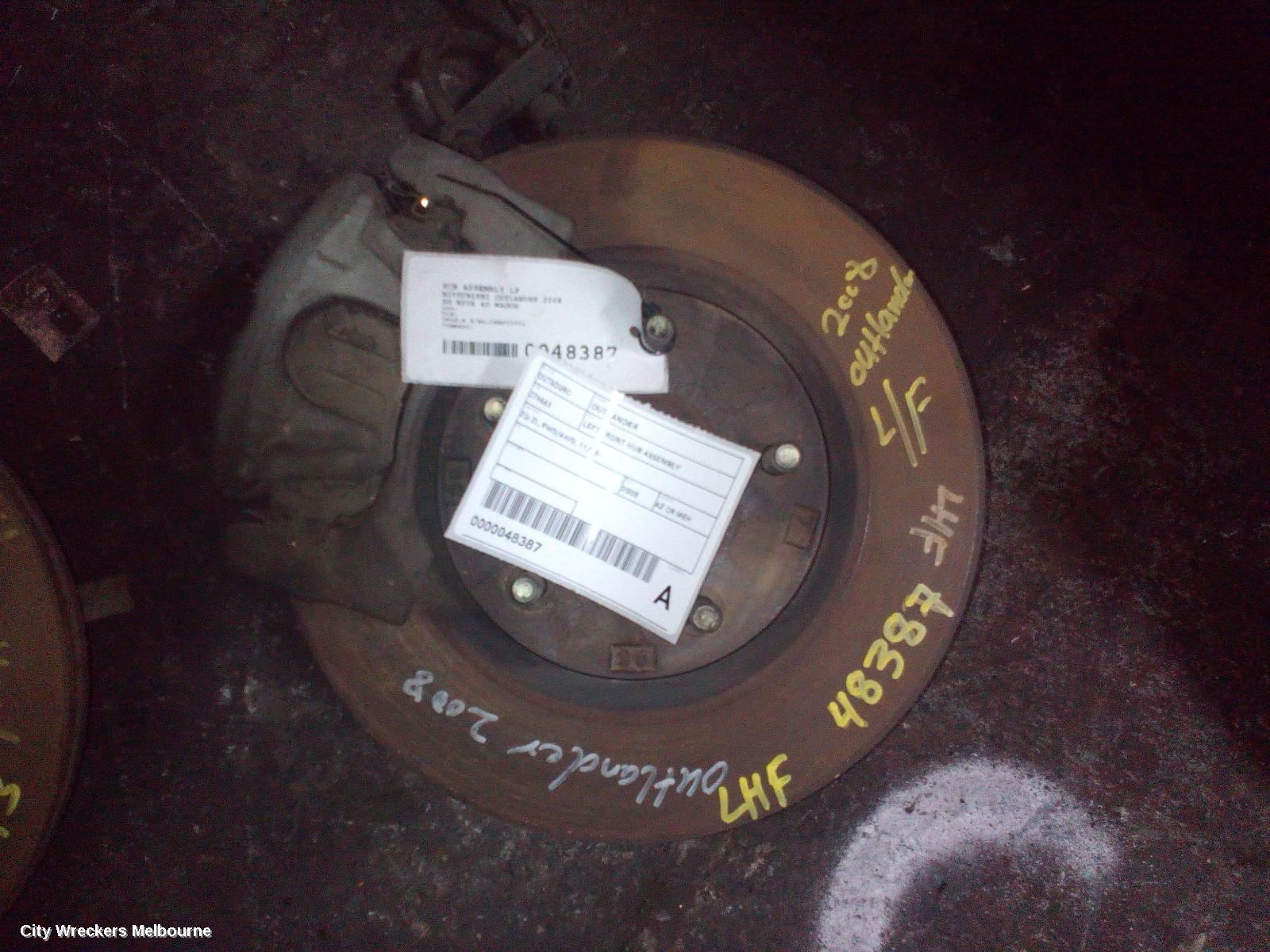 MITSUBISHI OUTLANDER LEFT FRONT HUB ASSEMBLY, ZG-ZL, FWD/AWD, 11/2006 ONWARDS - Image 1
