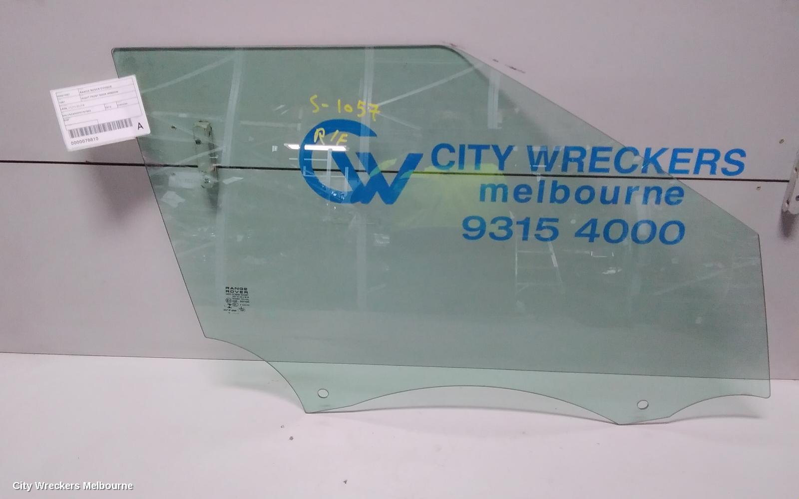 LAND ROVER RANGEROVER EVOQUE RIGHT FRONT DOOR WINDOW, L538, 11/2011 - 01/2019 - Image 1