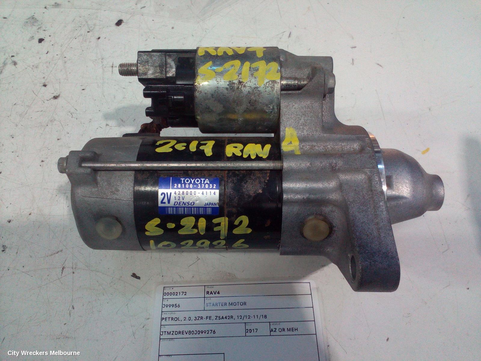TOYOTA RAV4 STARTER, PETROL, 2.0, 3ZR-FE, ZSA42R, 12/2012 - 11/2018 - Image 2