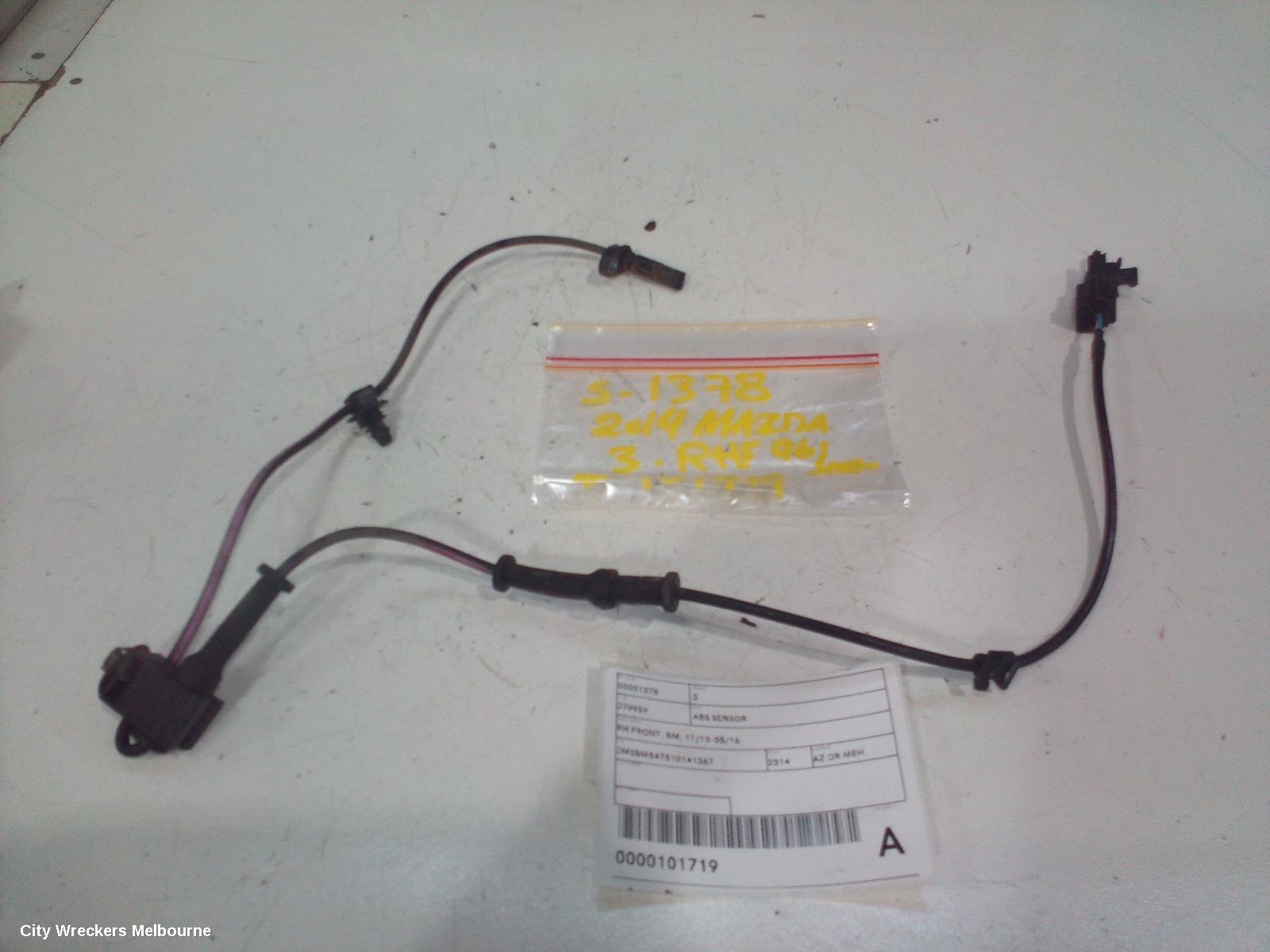 MAZDA 3 ABS SENSOR, RH FRONT, BM, 11/2013 - 05/2016 - Image 1