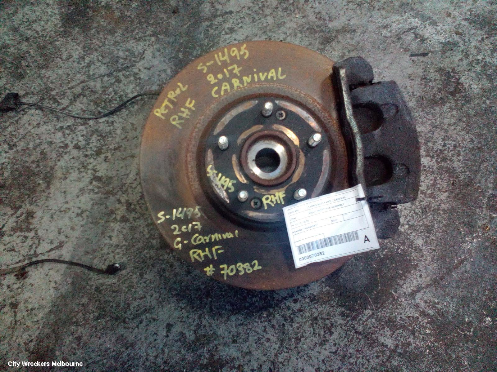 KIA CARNIVAL/GRAND CARNIVAL RIGHT FRONT HUB ASSEMBLY, YP, 02/2015 - 10/2020 - Image 1