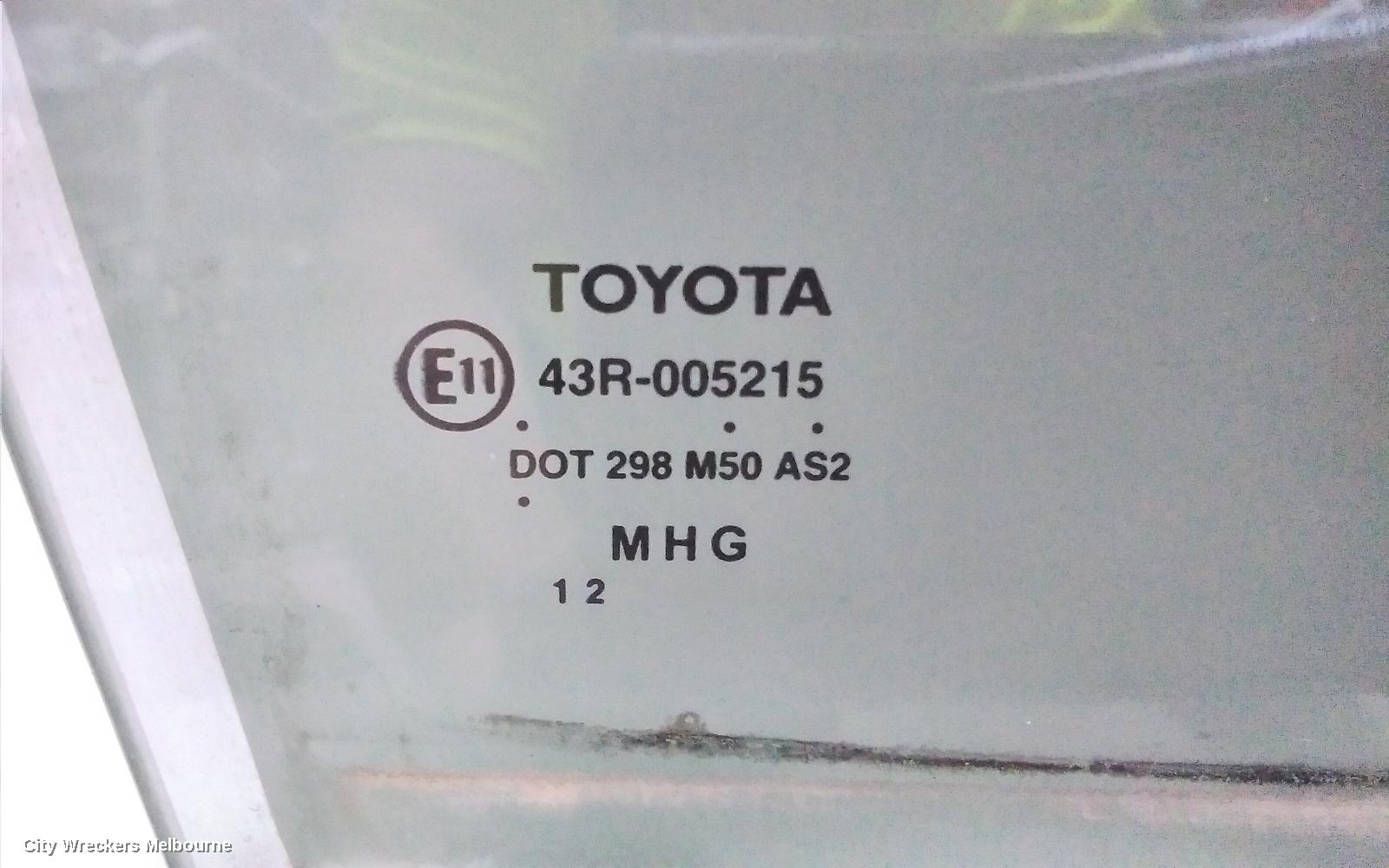 TOYOTA AURION RIGHT FRONT DOOR WINDOW, GSV40R, 10/2006 - 03/2012 - Image 2