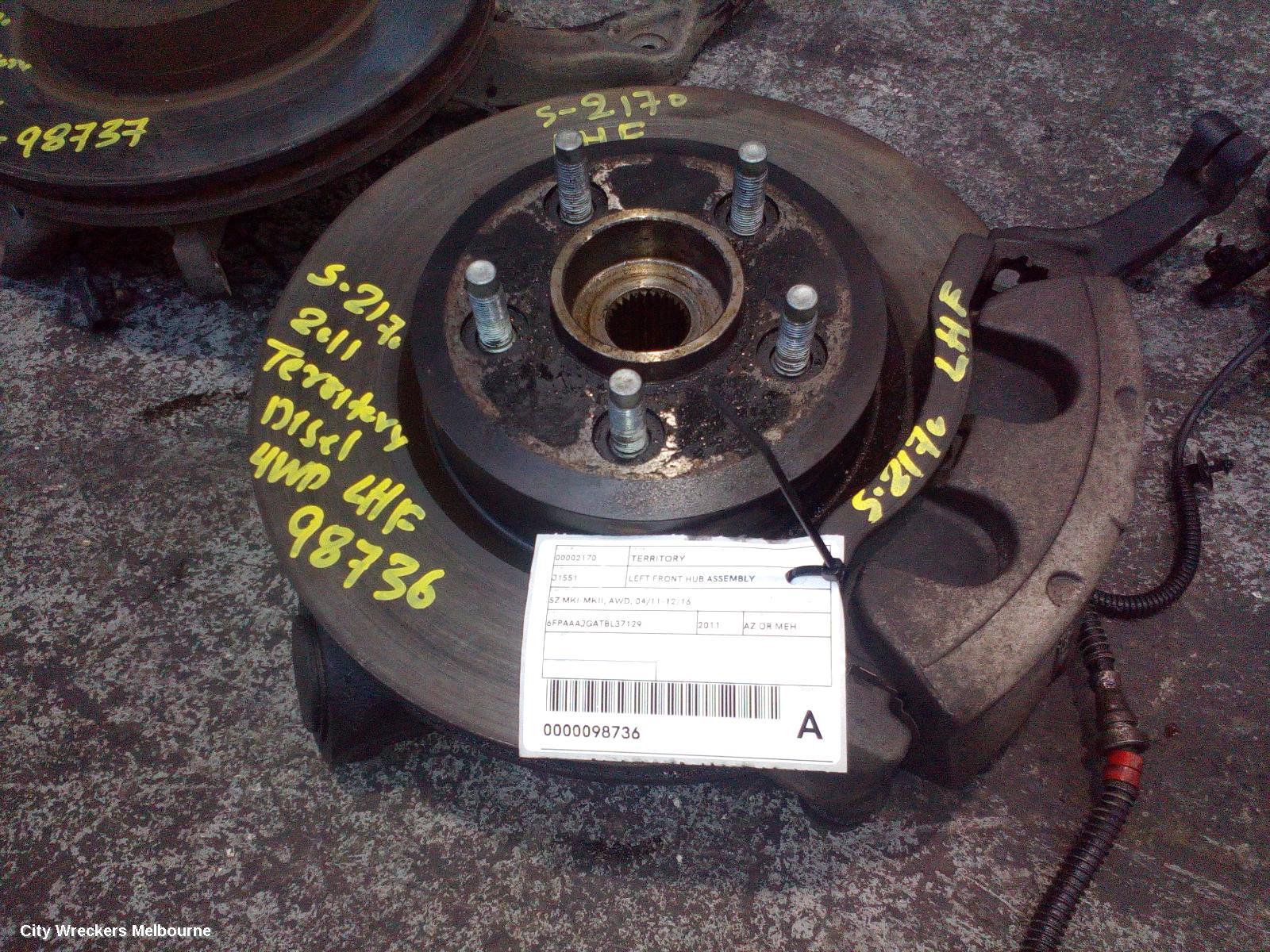 FORD TERRITORY LEFT FRONT HUB ASSEMBLY, SZ MKI-MKII, AWD, 04/2011 - 12/2016 - Image 2