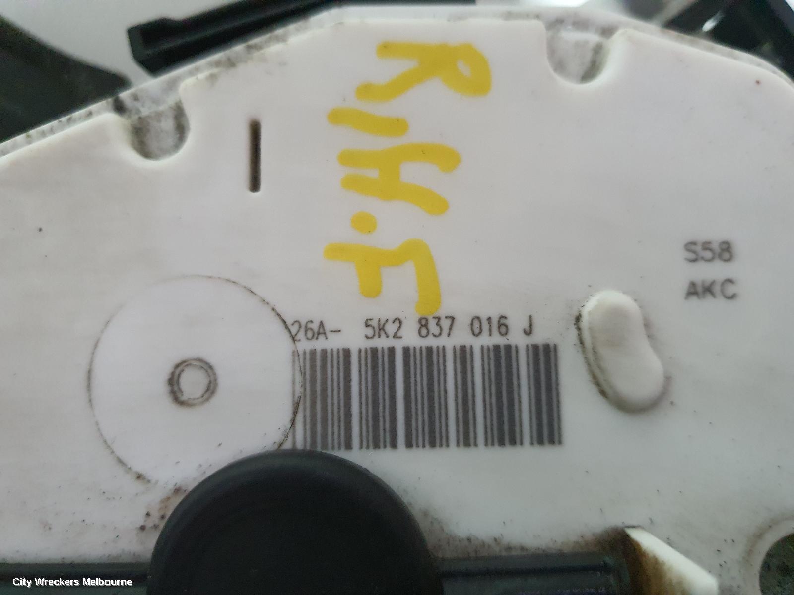 VOLKSWAGEN POLO DOOR/BOOT/GATE LOCK, RIGHT FRONT DOOR LOCK, P/N 5K2837016J, 6R, 05/2010 - 09/2017 - Image 3