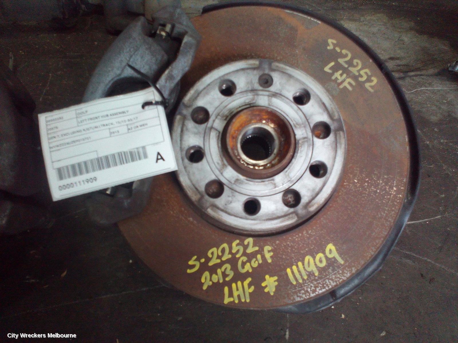 VOLKSWAGEN GOLF LEFT FRONT HUB ASSEMBLY, GEN 7, EXCLUDING R/GTI/ALLTRACK, 12/2012 - 03/2017 - Image 1