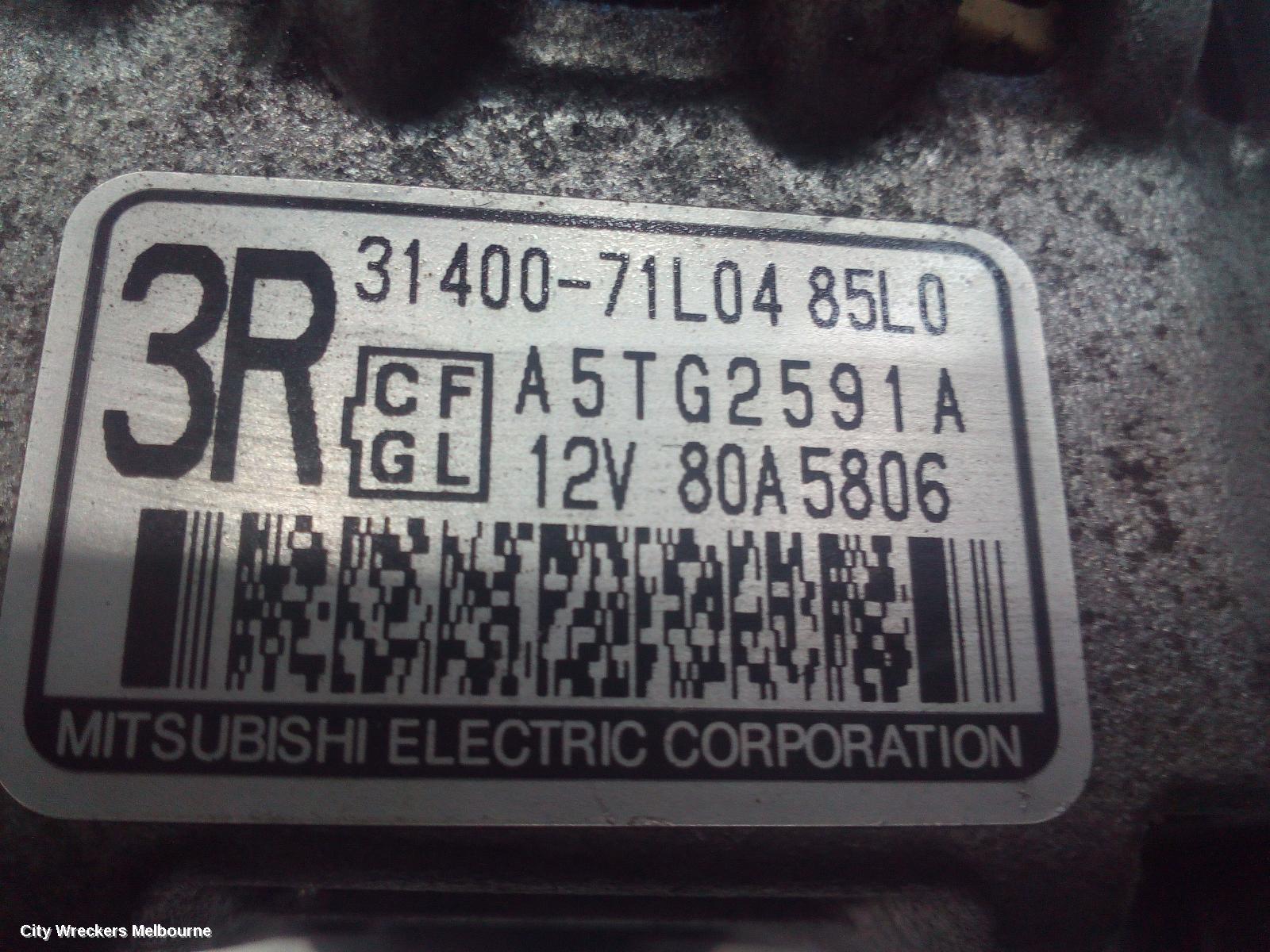 SUZUKI SWIFT ALTERNATOR, PETROL, MITSUBISHI 80AMP, FZ, 08/2010 - 03/2017 - Image 2
