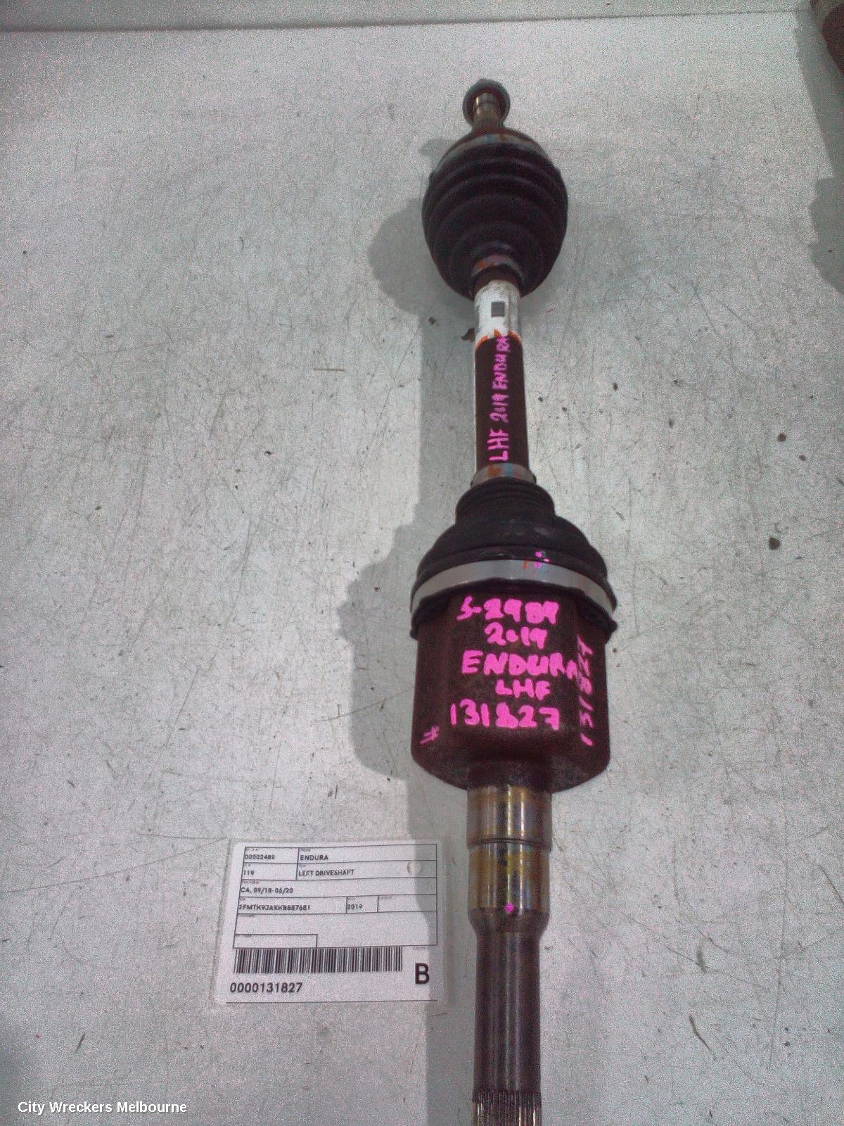 FORD ENDURA LEFT DRIVESHAFT, CA, FRONT, AUTO, AWD/FWD, DIESEL, 2.0, TURBO, 09/2018 - 06/2020 - Image 1