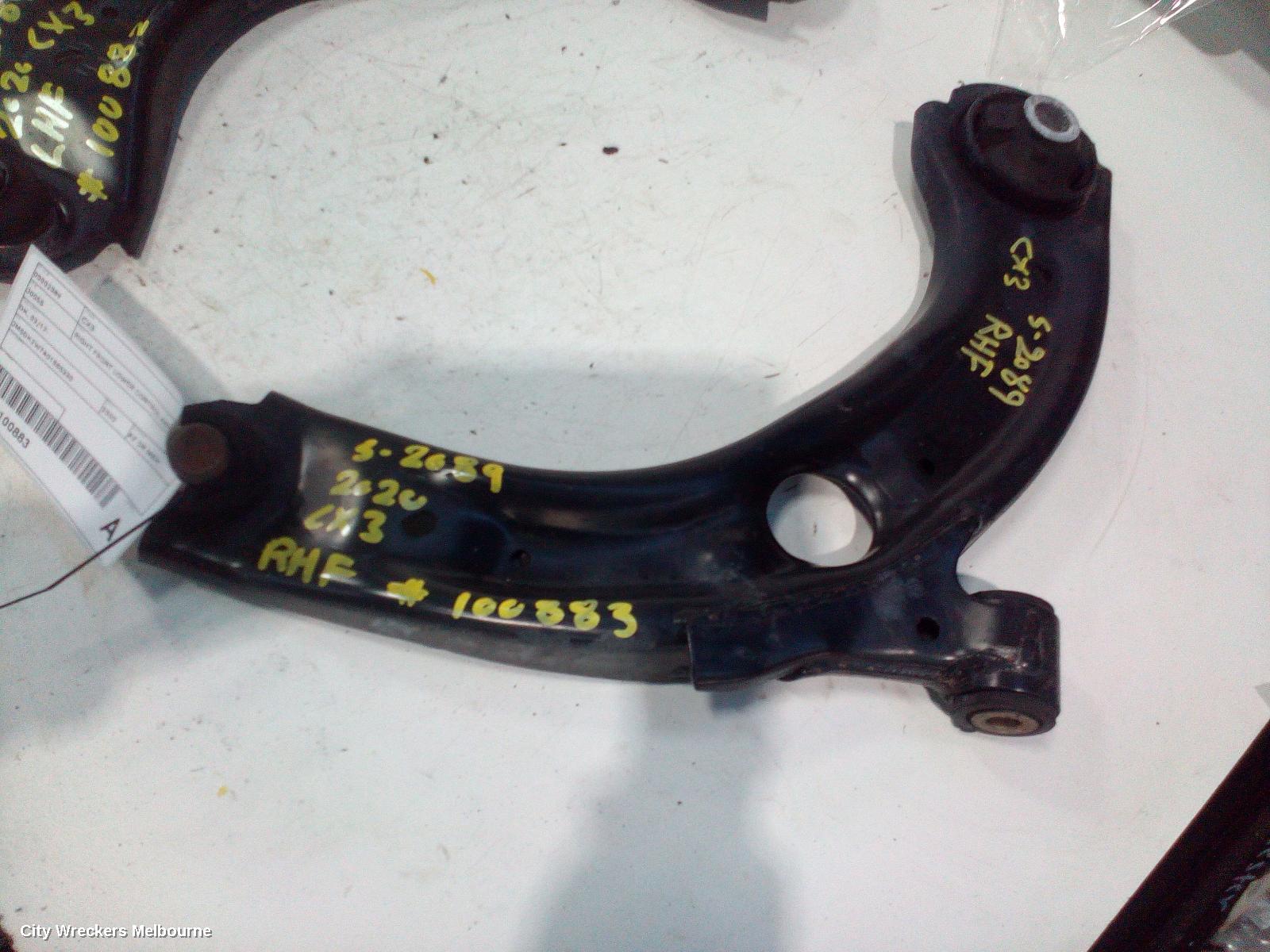 MAZDA CX3 RIGHT FRONT LOWER CONTROL ARM, DK, 02/2017 ONWARDS - Image 1