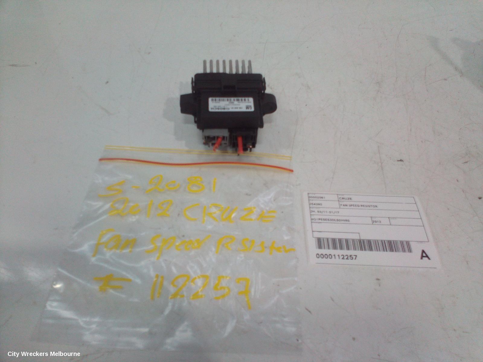 HOLDEN CRUZE FAN SPEED RESISTOR, JH, 03/2011 - 01/2017 - Image 1
