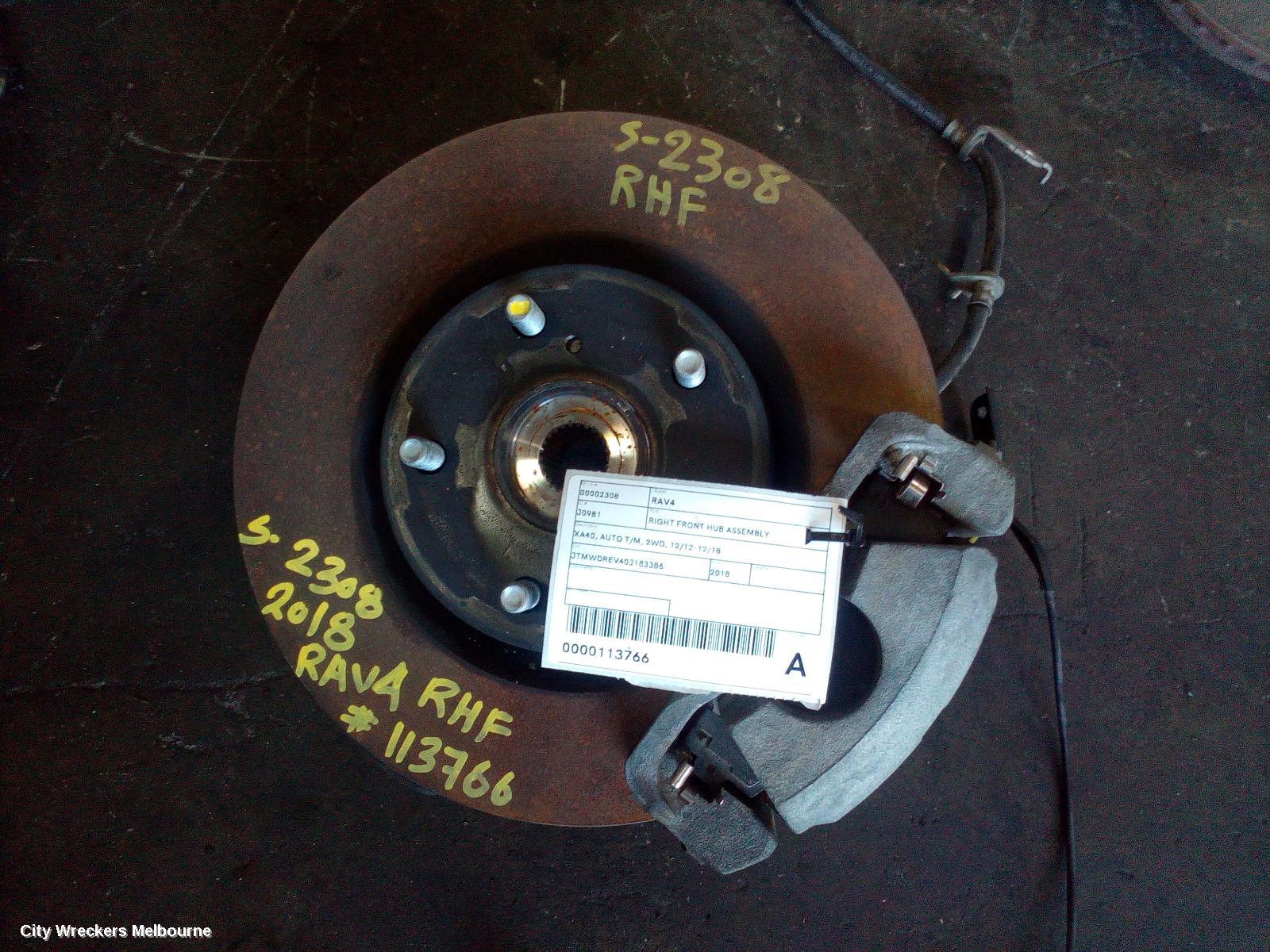 TOYOTA RAV4 RIGHT FRONT HUB ASSEMBLY, XA40, AUTO T/M, 2WD, 12/2012 - 12/2018 - Image 2