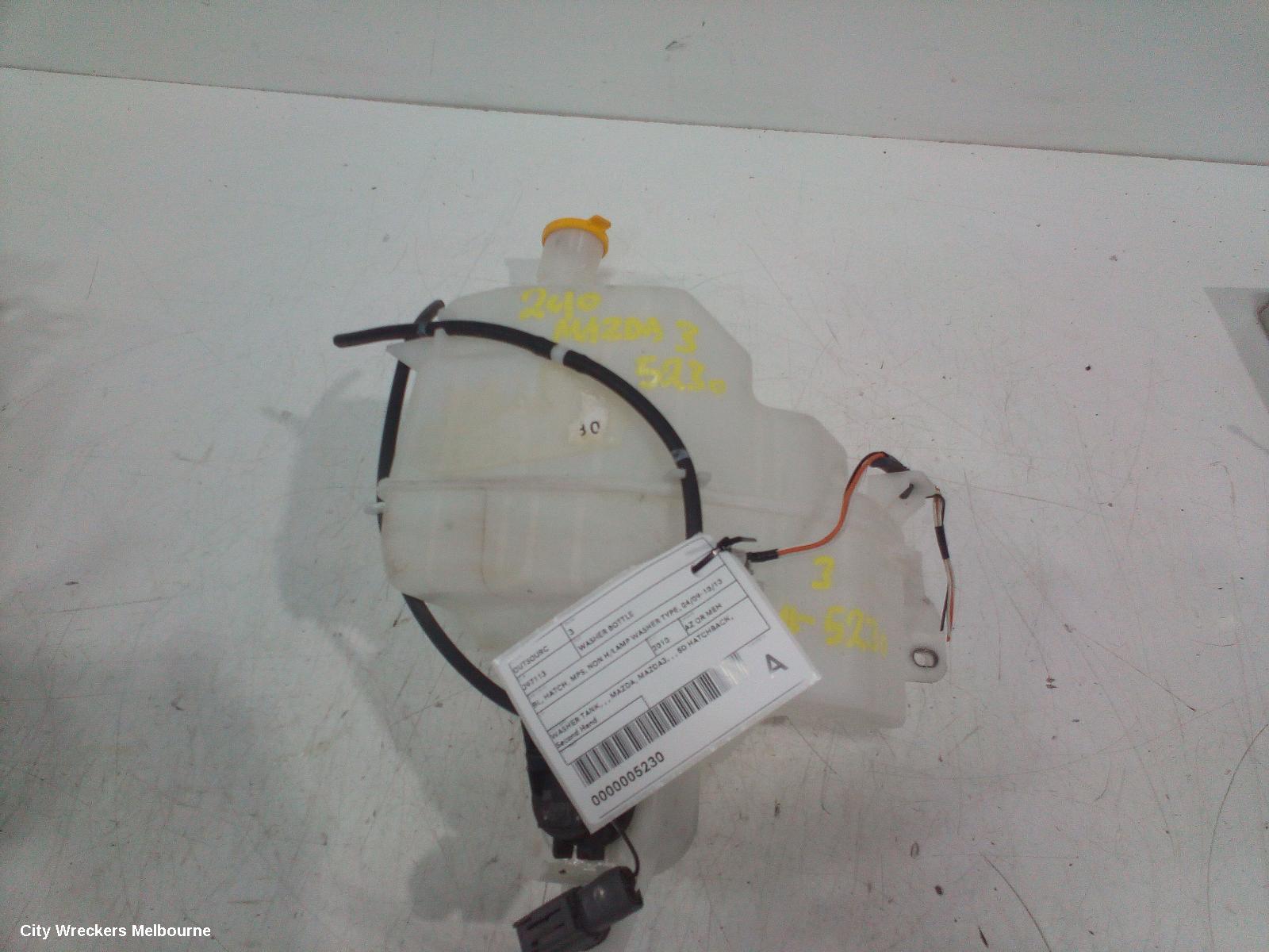MAZDA 3 WASHER BOTTLE, BL, HATCH, MPS, NON H/LAMP WASHER TYPE, 04/2009 - 10/2013 - Image 2