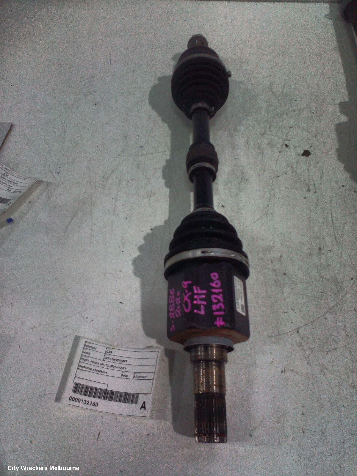 MAZDA CX9 LEFT DRIVESHAFT, FRONT, FWD/AWD, TC, 07/2016 - 12/2024 - Image 1