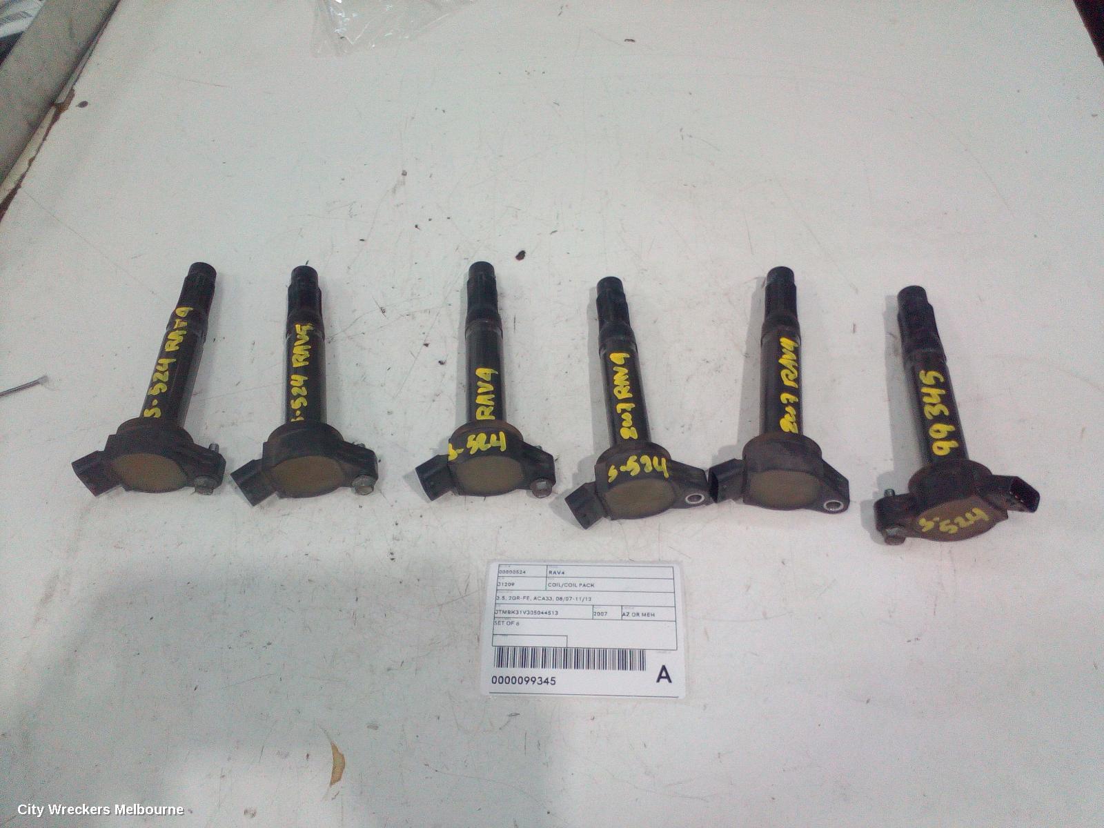 TOYOTA RAV4 COIL/COIL PACK, 3.5, 2GR-FE, ACA33, 08/2007 - 11/2012 - Image 1