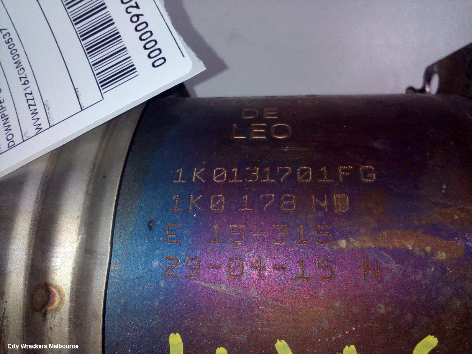 VOLKSWAGEN JETTA CATALYTIC CONVERTER, DOWNPIPE-CAT TYPE, 1.4, PETROL, CAVD/CTHD CODE, 1B, 02/2011 - 12/2017 - Image 1