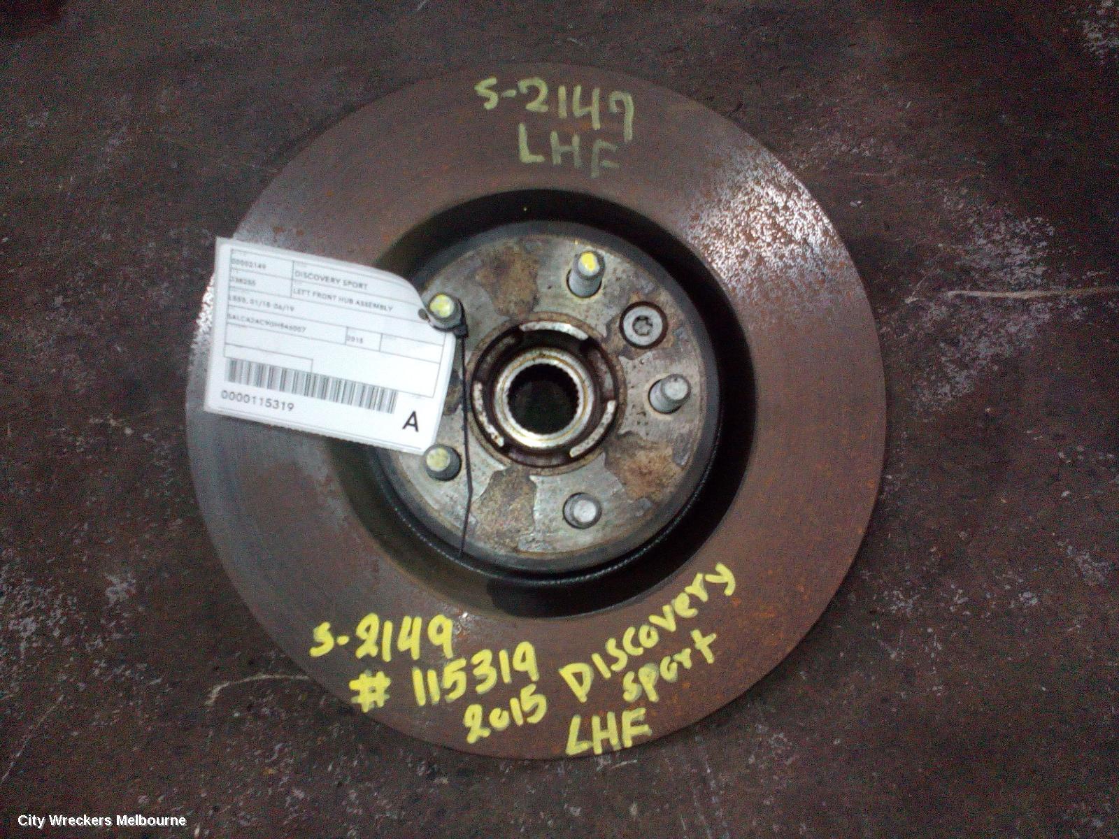 LAND ROVER DISCOVERY SPORT LEFT FRONT HUB ASSEMBLY, L550, 01/2015 - 06/2019 - Image 2