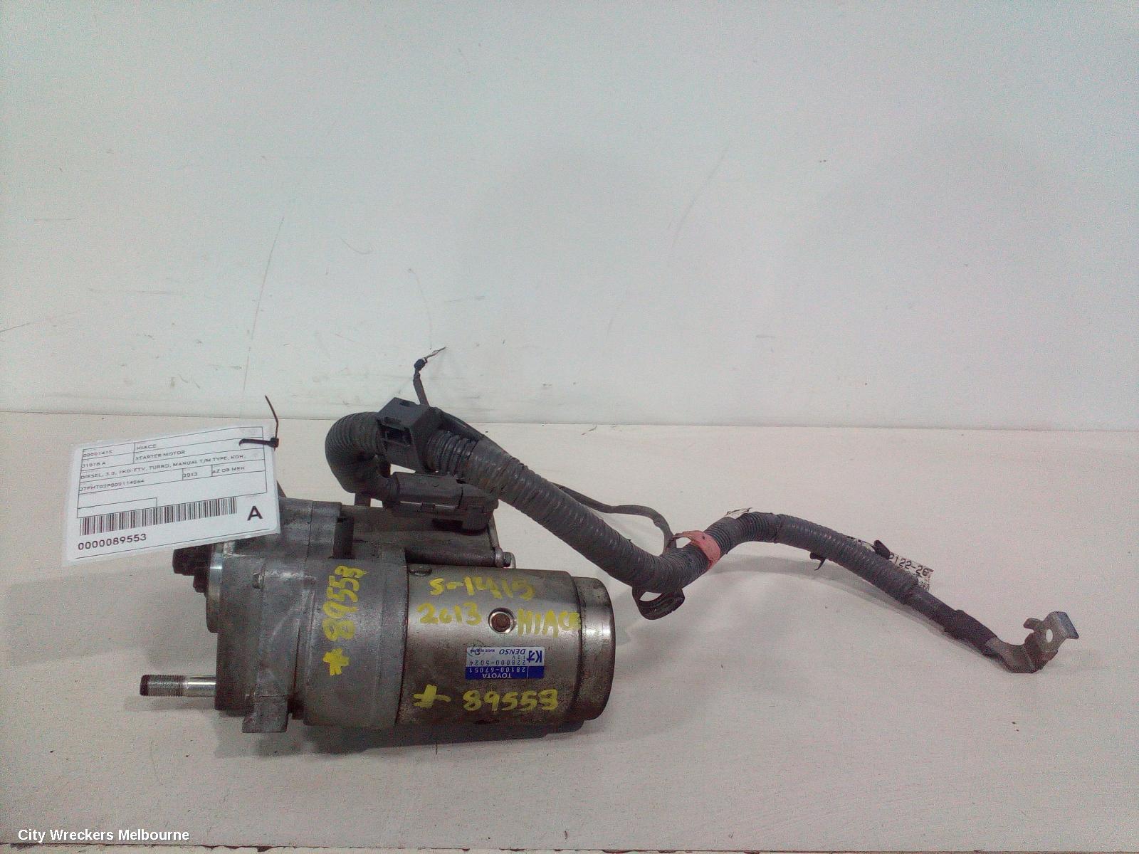 TOYOTA HIACE STARTER, DIESEL, 3.0, 1KD-FTV, TURBO, MANUAL T/M TYPE, KDH, 09/2006 - 04/2019 - Image 3