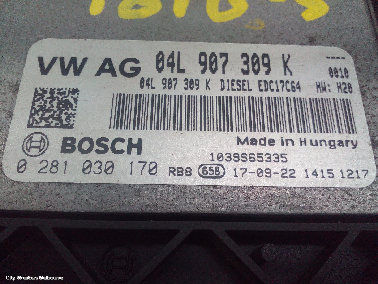 VOLKSWAGEN CADDY ECU, ENGINE ECU, 2.0, DIESEL, ECU ONLY, 2KN, 07/2015 - 02/2021 - Image 2