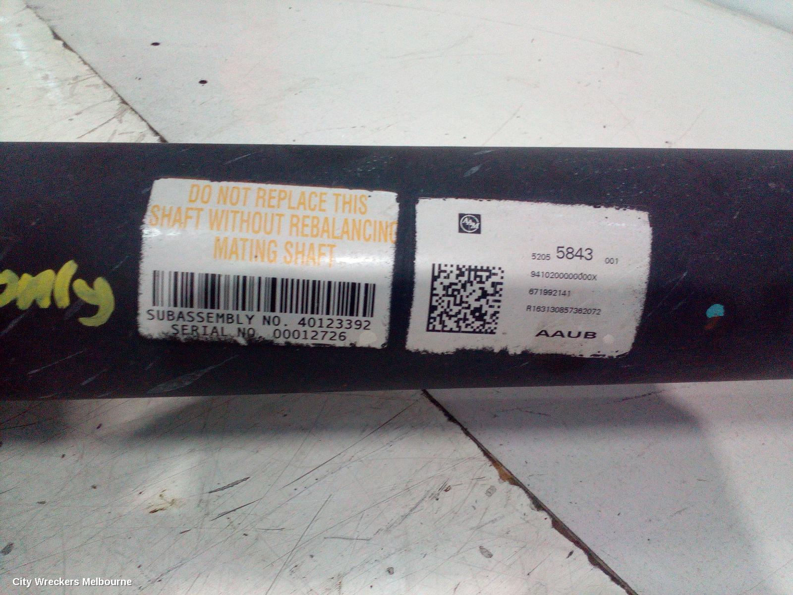 HOLDEN COLORADO FRONT PROP SHAFT, RG/RG7, 4WD, 01/2012 - 12/2020 - Image 3
