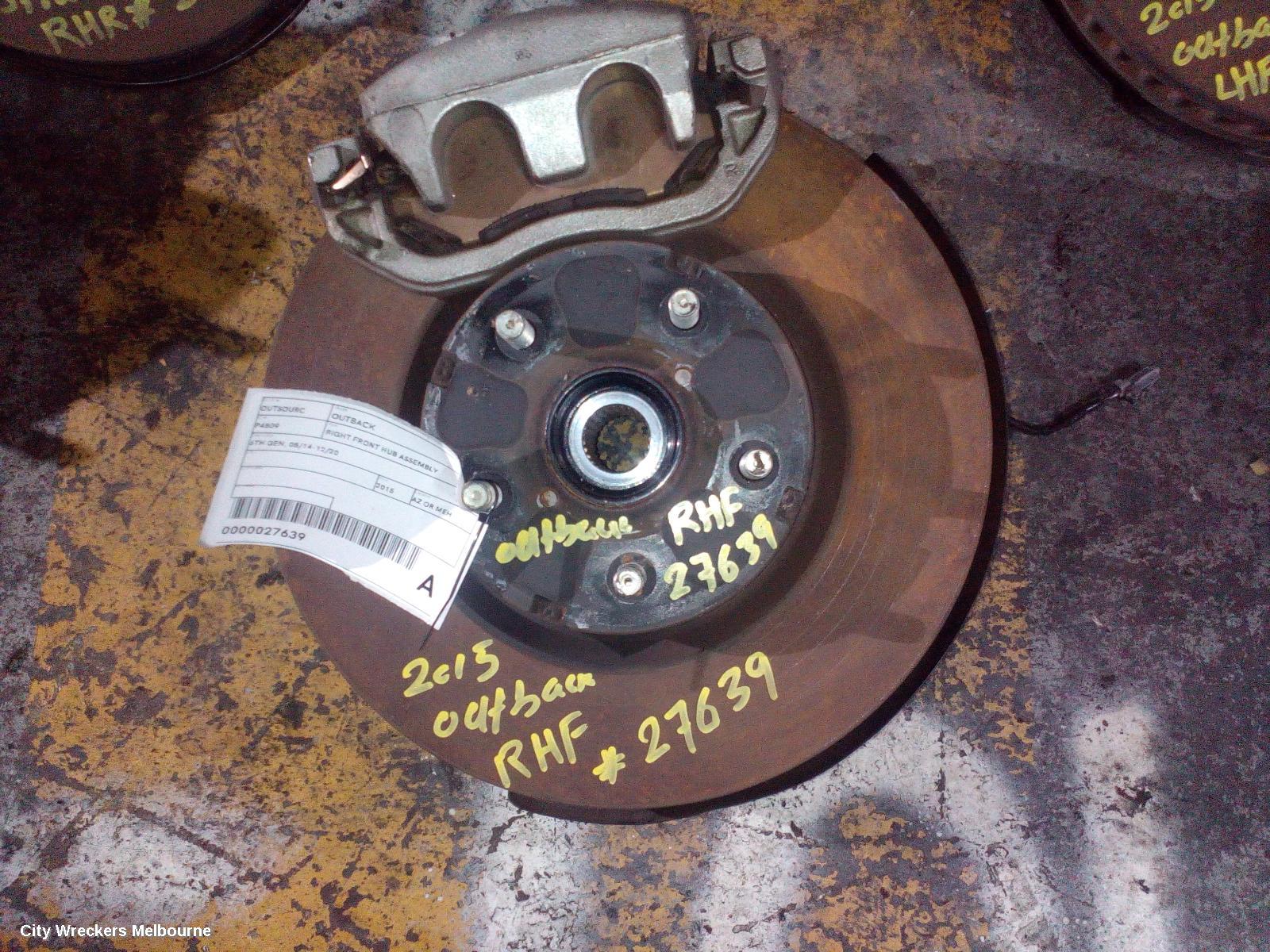 SUBARU OUTBACK RIGHT FRONT HUB ASSEMBLY, 6TH GEN, 08/2014 - 12/2020 - Image 1