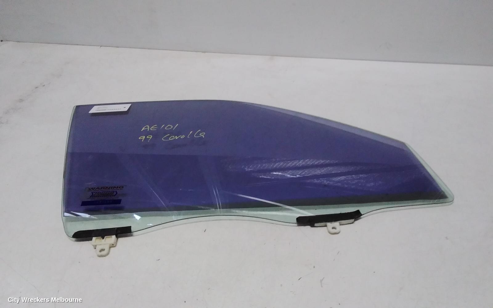 TOYOTA COROLLA RIGHT FRONT DOOR WINDOW, AE101, SEDAN/5DR HATCH, CLEAR, 05/1992 - 10/1999 - Image 1