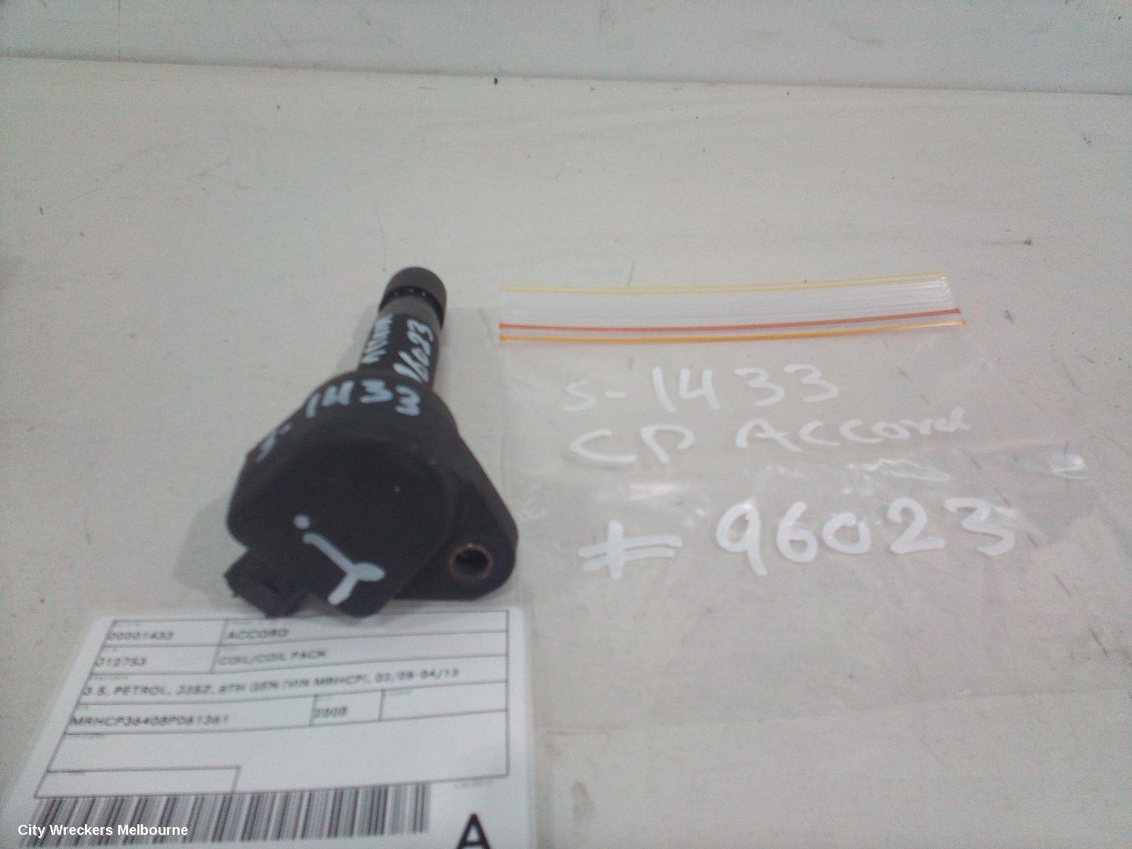 HONDA ACCORD COIL/COIL PACK, 3.5, PETROL, J35Z, 8TH GEN (VIN MRHCP), 02/2008 - 04/2013 - Image 1