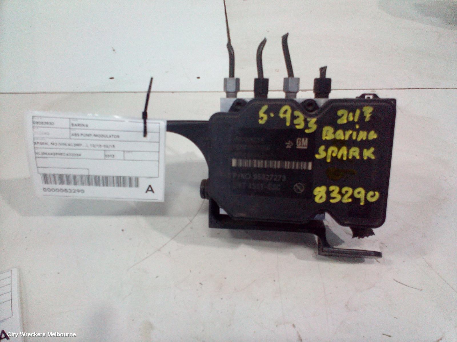 HOLDEN BARINA ABS PUMP/MODULATOR, SPARK, MJ (VIN KL3MF...), 10/2010 - 06/2015 - Image 3