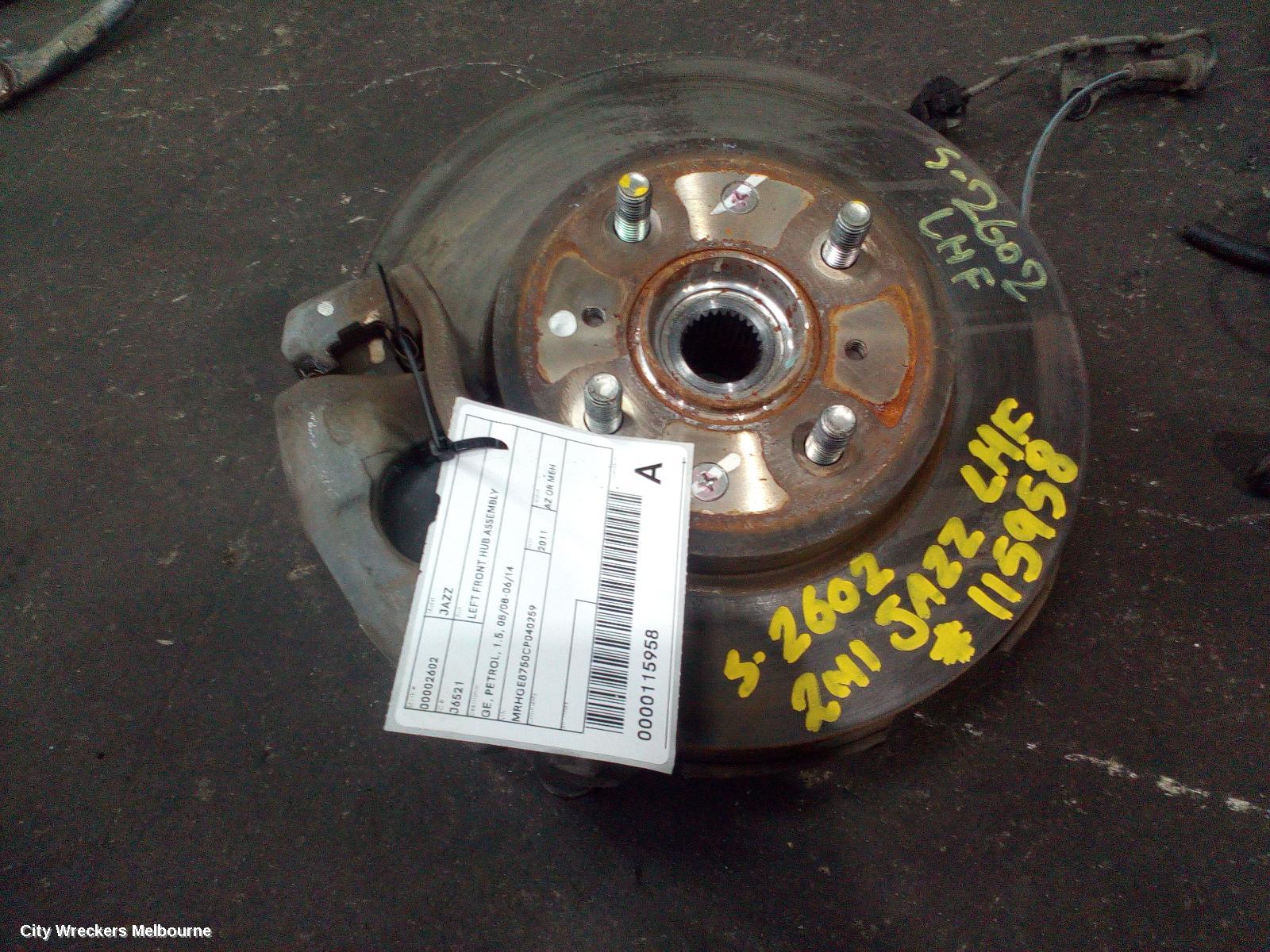 HONDA JAZZ LEFT FRONT HUB ASSEMBLY, GE, PETROL, 1.5, 08/2008 - 06/2014 - Image 2