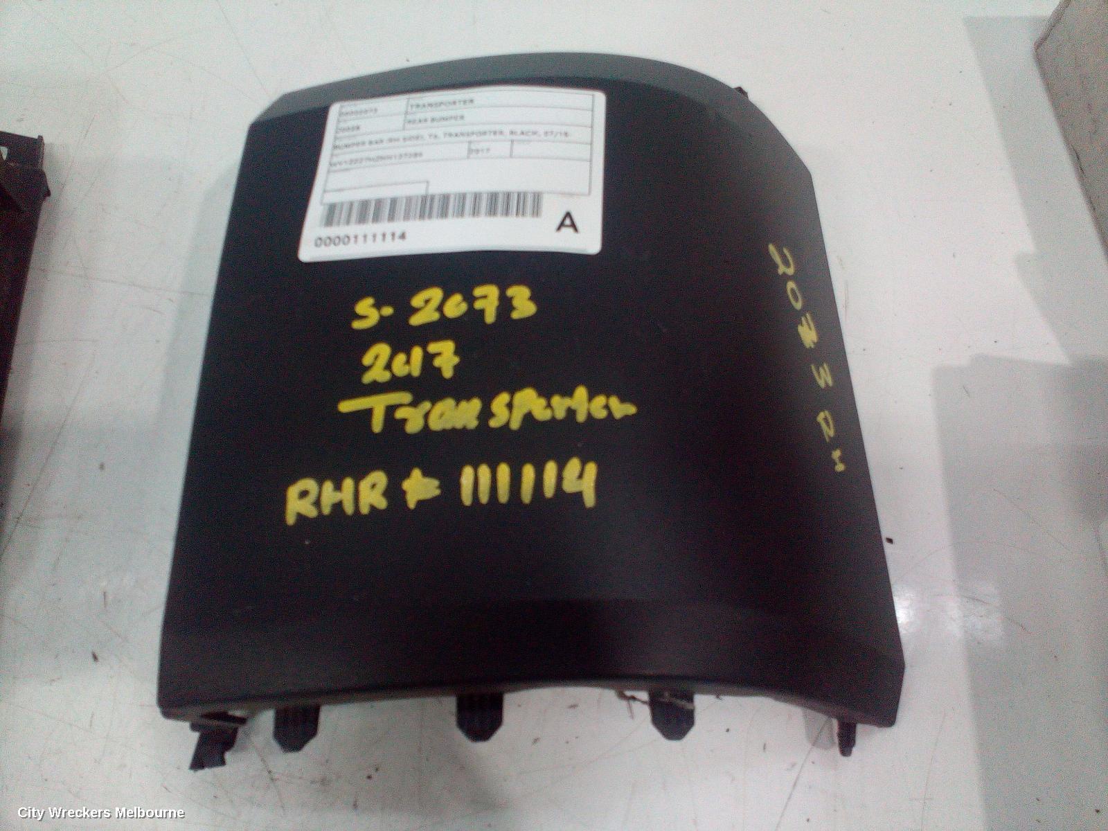 VOLKSWAGEN TRANSPORTER REAR BUMPER, BUMPER BAR (RH SIDE), T6, TRANSPORTER, BLACK, 07/2015 ONWARDS - Image 2