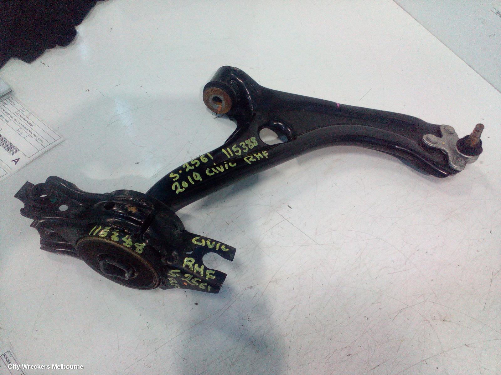 HONDA CIVIC RIGHT FRONT LOWER CONTROL ARM, 10TH GEN, SEDAN/HATCH, VTI-L/RS/VTI-LX, 05/2016 - 08/2021 - Image 2