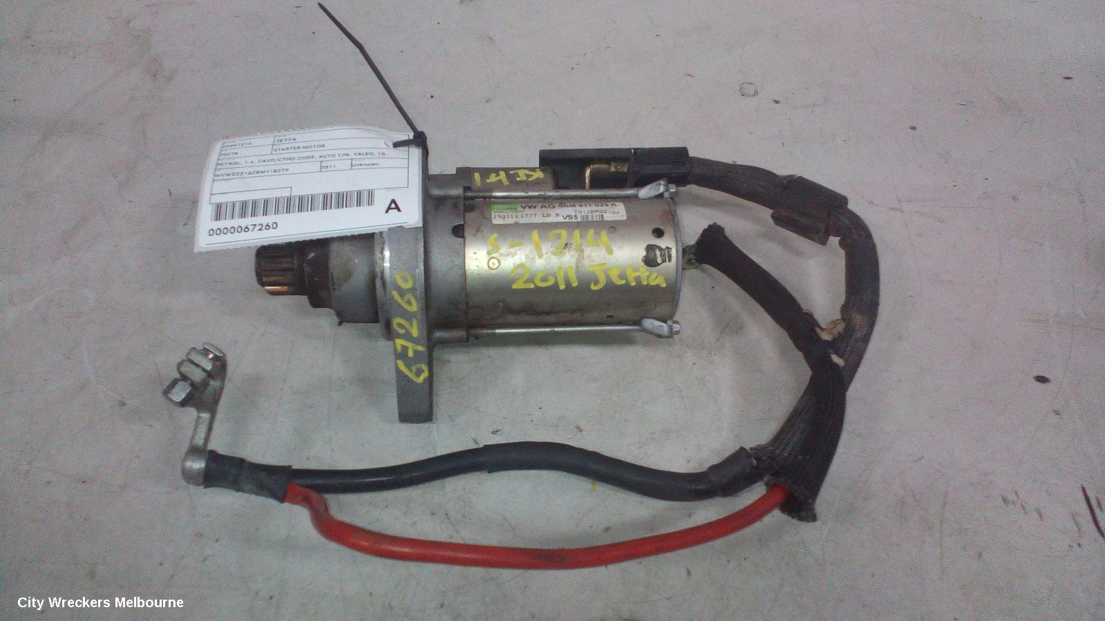 VOLKSWAGEN JETTA STARTER, PETROL, 1.4, CAVD/CTHD CODE, AUTO T/M, VALEO, 1B, 02/2011 - 12/2017 - Image 2