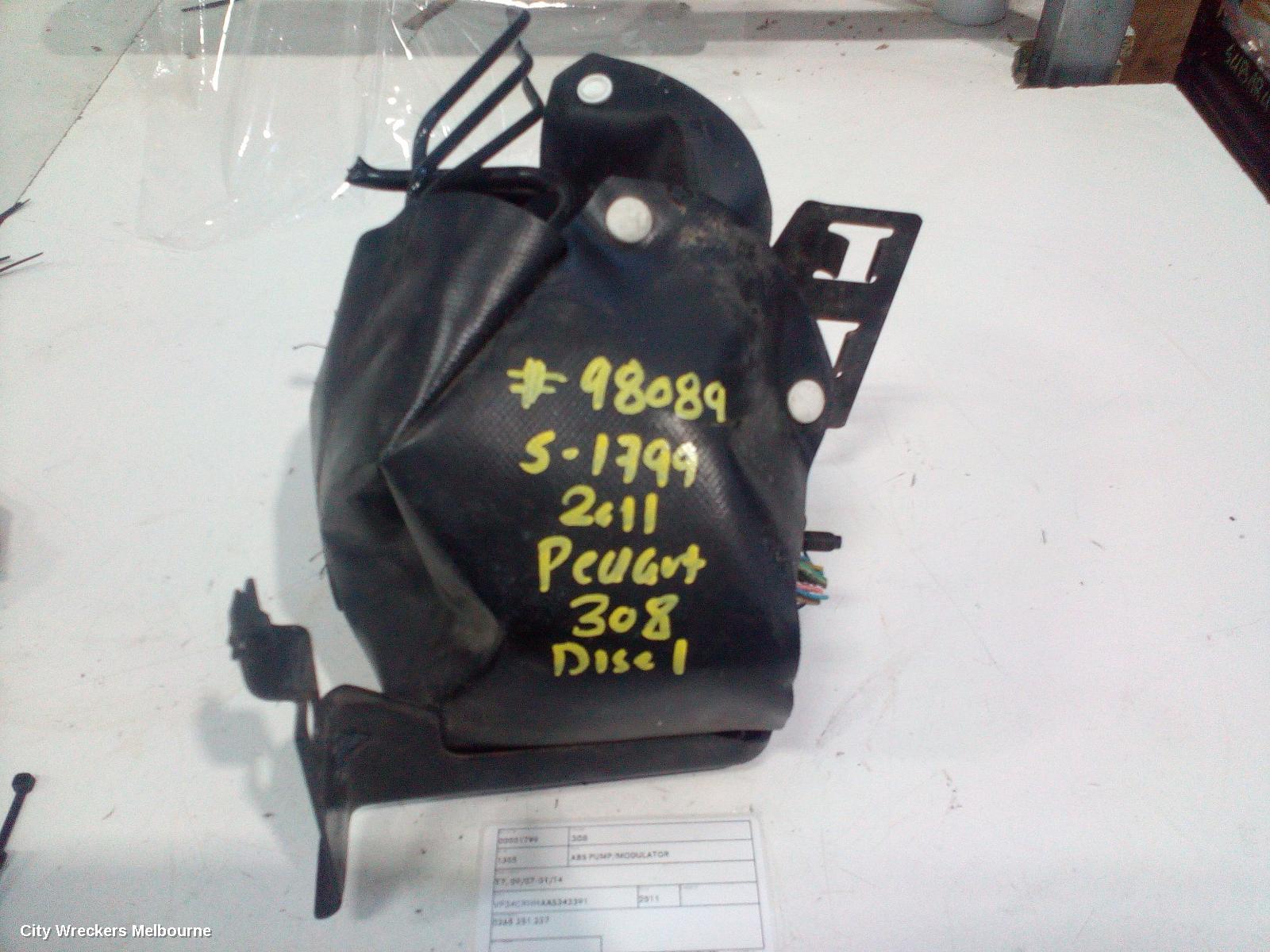 PEUGEOT 308 ABS PUMP/MODULATOR, T7, 09/2007 - 01/2014 - Image 1