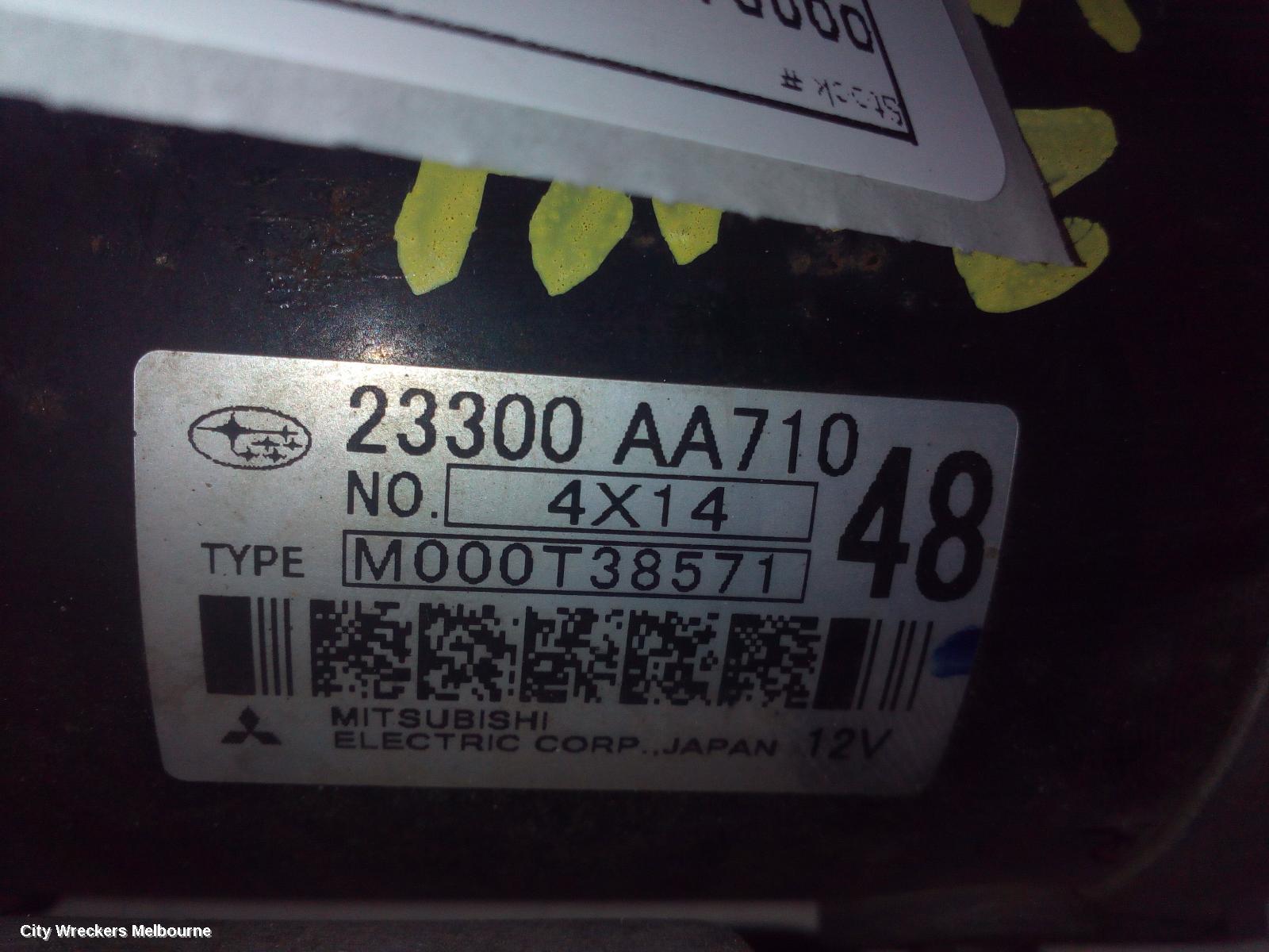 SUBARU WRX STARTER, PETROL, FA20, TURBO, AUTO, CVT, V1, 03/2014 - 10/2021 - Image 2