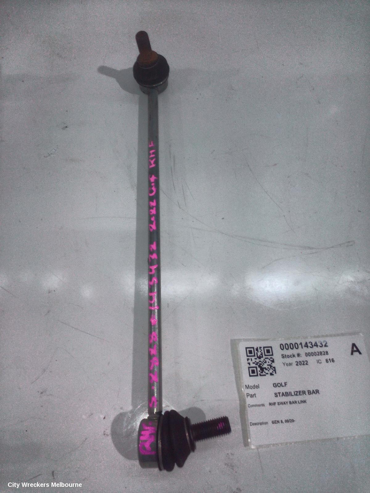 VOLKSWAGEN GOLF STABILISER BAR, GEN 8, 09/2020 ONWARDS - Image 1