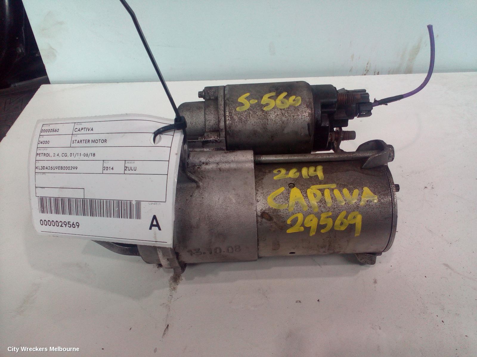 HOLDEN CAPTIVA STARTER, PETROL, 2.4, CG, 01/2011 - 06/2018 - Image 1