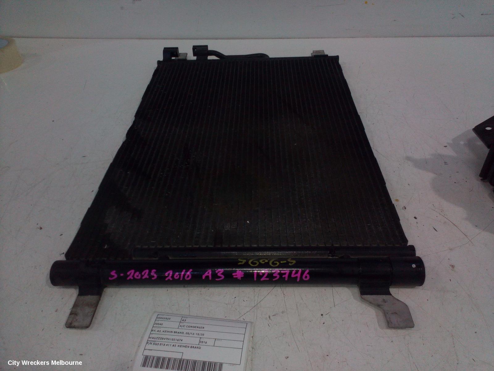 AUDI A3 A/C CONDENSER, 8V, A3, KEIHIN BRAND, 05/2013 - 10/2020 - Image 1