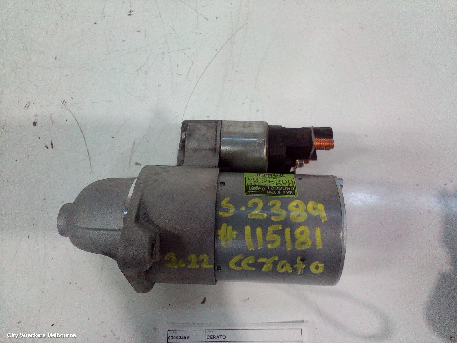 KIA CERATO STARTER, PETROL, 2.0, G4NA, BD, 04/2018 ONWARDS - Image 2