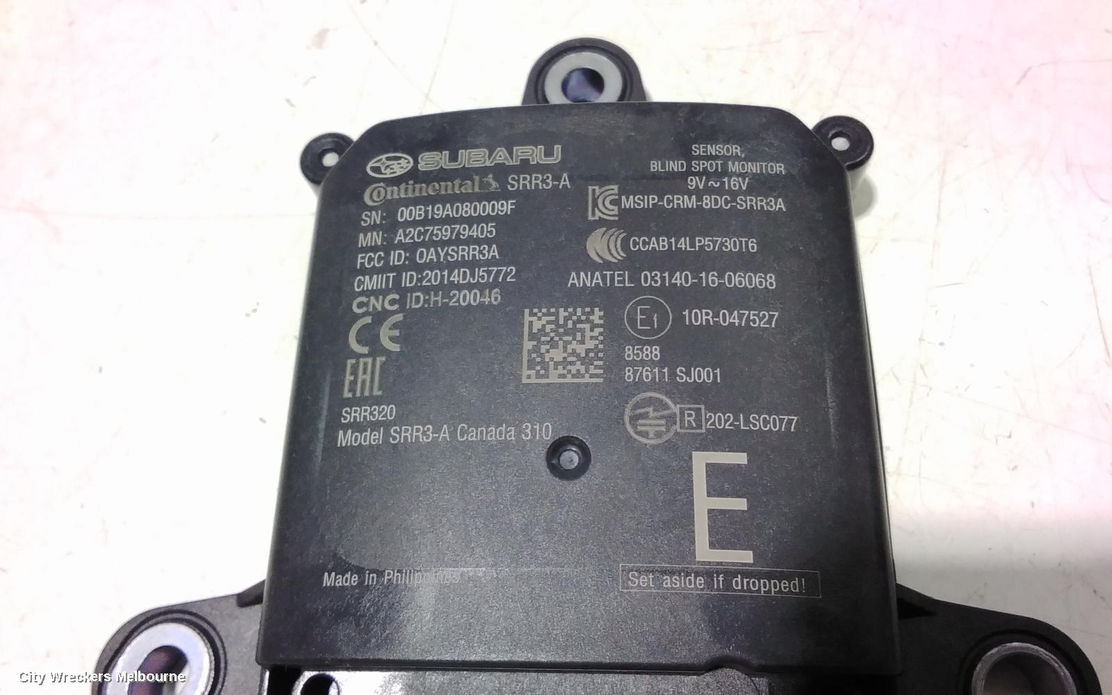 SUBARU XV, BLIND SPOT MONITOR RADAR SENSOR, G5X, 03/2017 - 06/2023, LHR BLIND SPOT MODULE  A2C75979405 : 95387 - Image 2