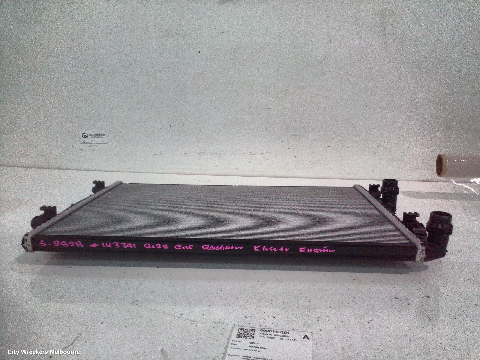 VOLKSWAGEN GOLF RADIATOR, PRIMARY RADIATOR (CLOSEST TO ENGINE), PETROL, 1.4, TURBO, GEN 8, 09/2020 ONWARDS - Image 2