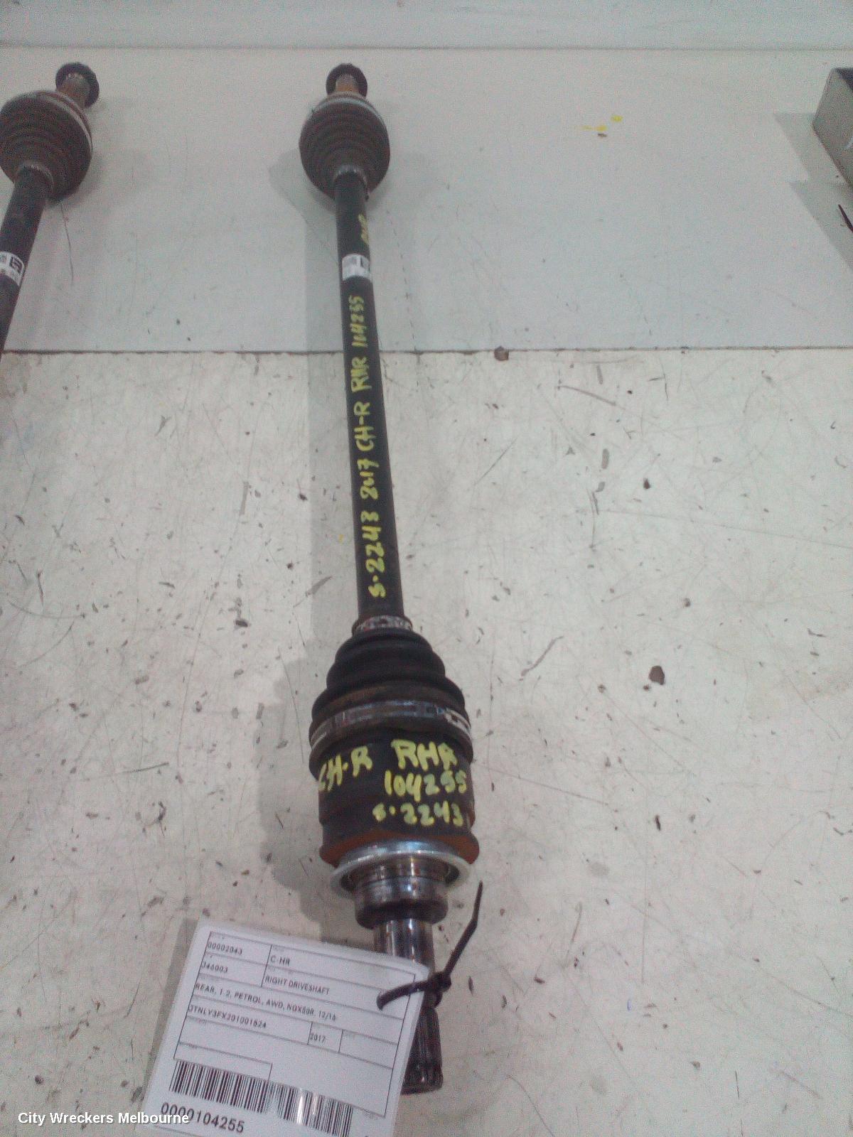 TOYOTA C-HR RIGHT DRIVESHAFT, REAR, 1.2, PETROL, AWD, NGX50R, 12/2016 ONWARDS - Image 2