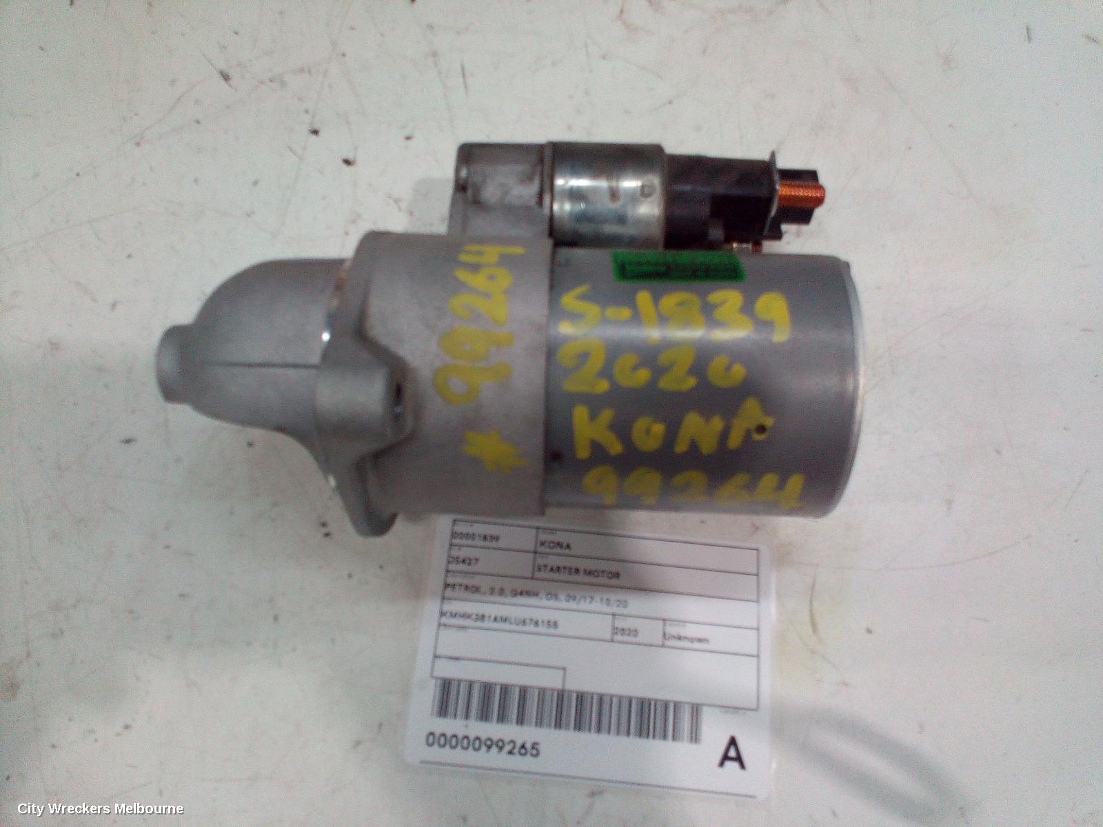 HYUNDAI KONA STARTER, PETROL, 2.0, G4NH, OS, 09/2017 - 10/2020 - Image 1